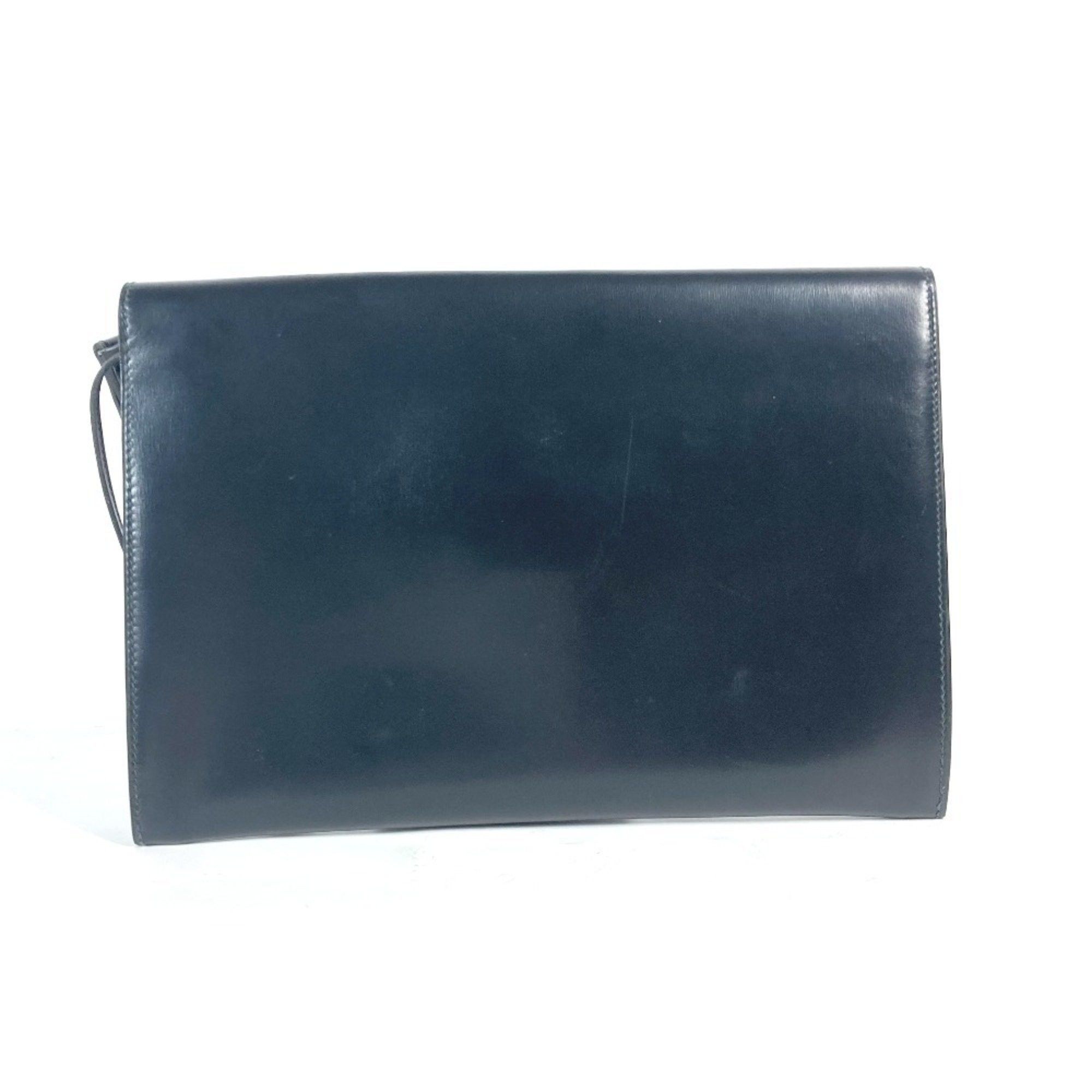 Hermes Hermes Pouch Kirius Clutch Bag with Strap Box Calf Men's Black Size ONE SIZE - 2 Thumbnail