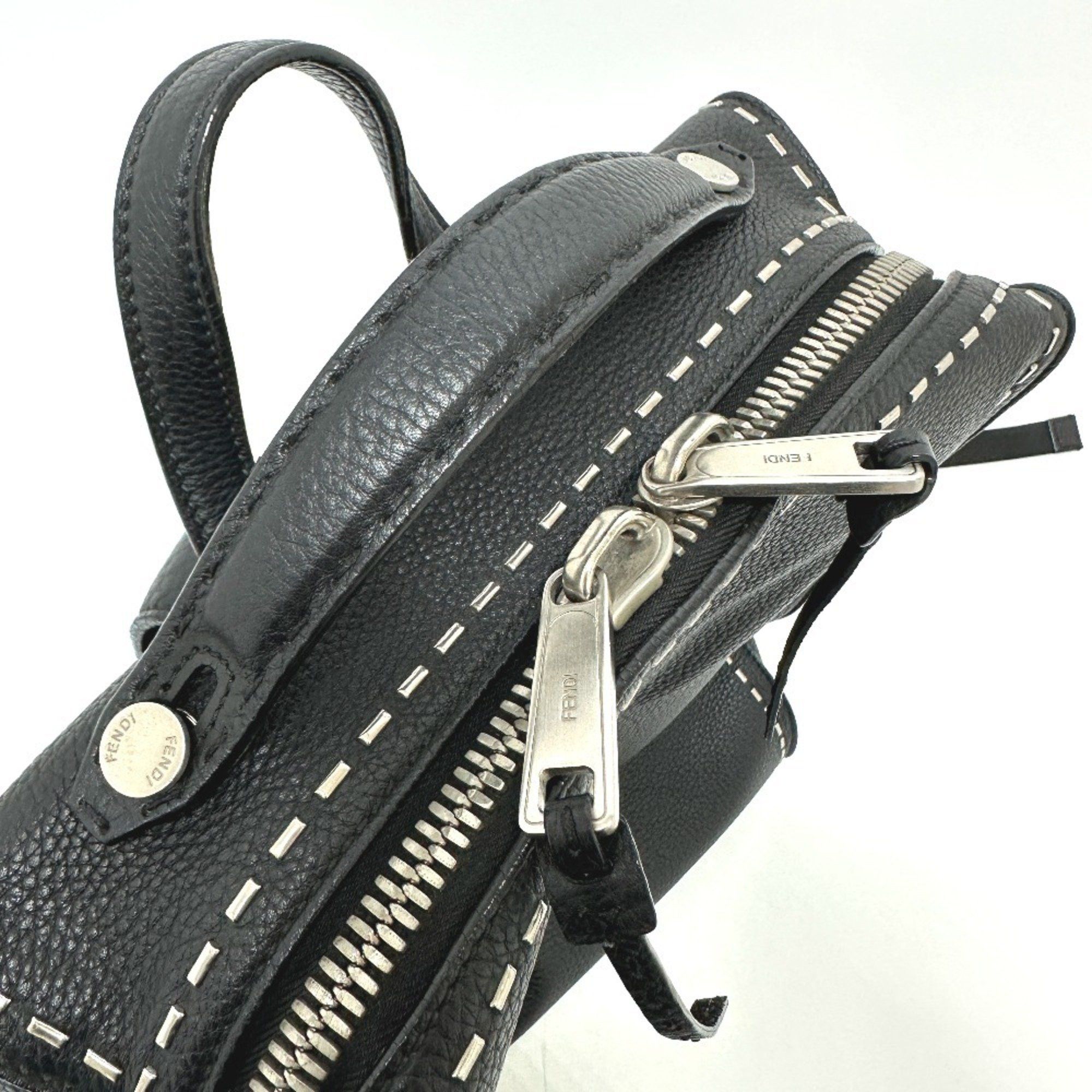 Fendi FENDI 7VZ022 Selleria Line Backpack Leather Men's Black Size ONE SIZE - 9 Thumbnail