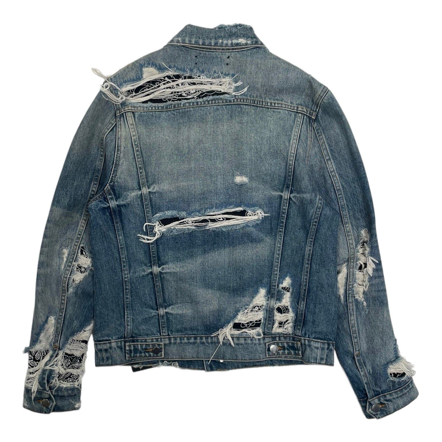 Amiri Black Bandana Denim Jacket Blue