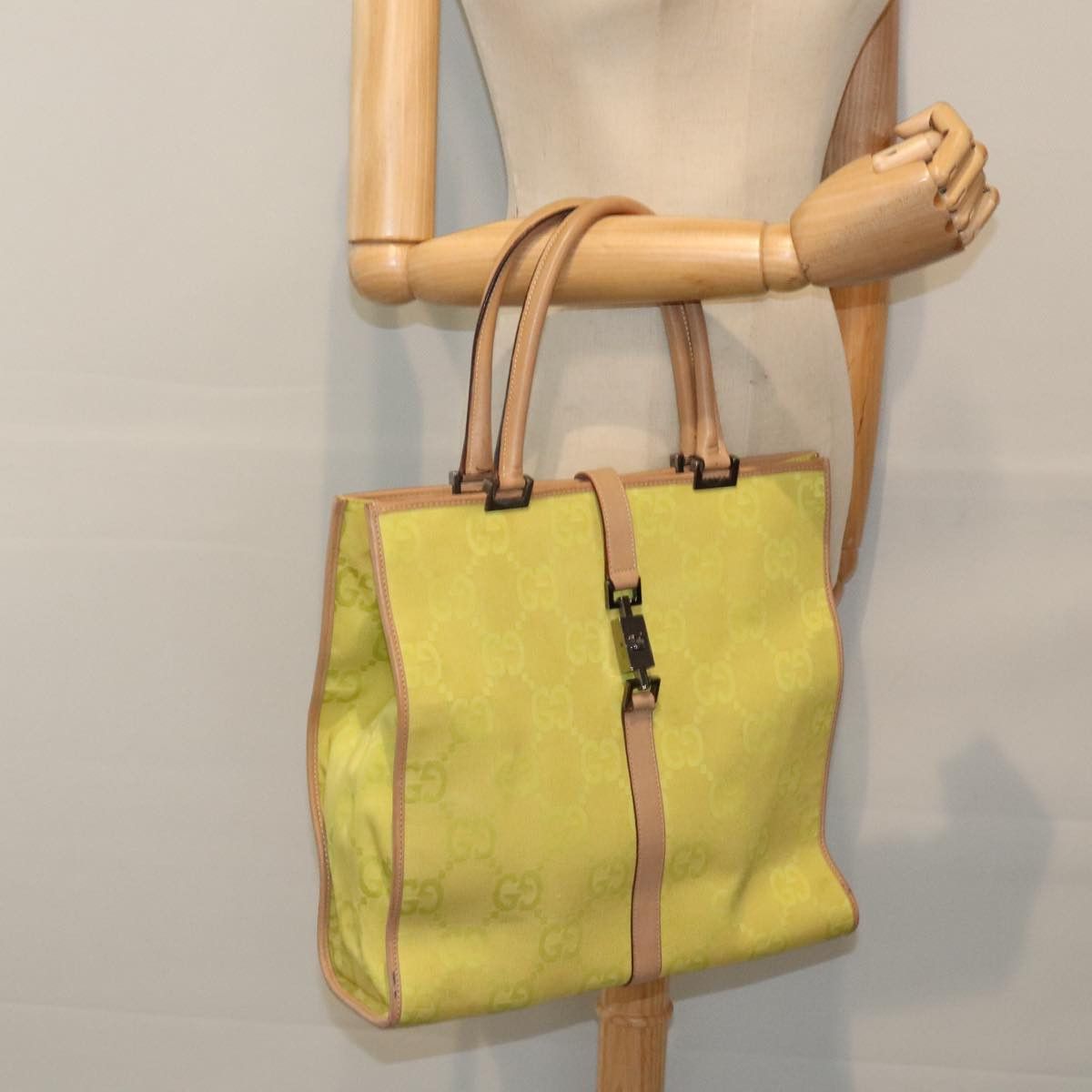 Gucci Jackie Green Canvas Handbag (Pre-Owned) Size ONE SIZE - 13 Thumbnail