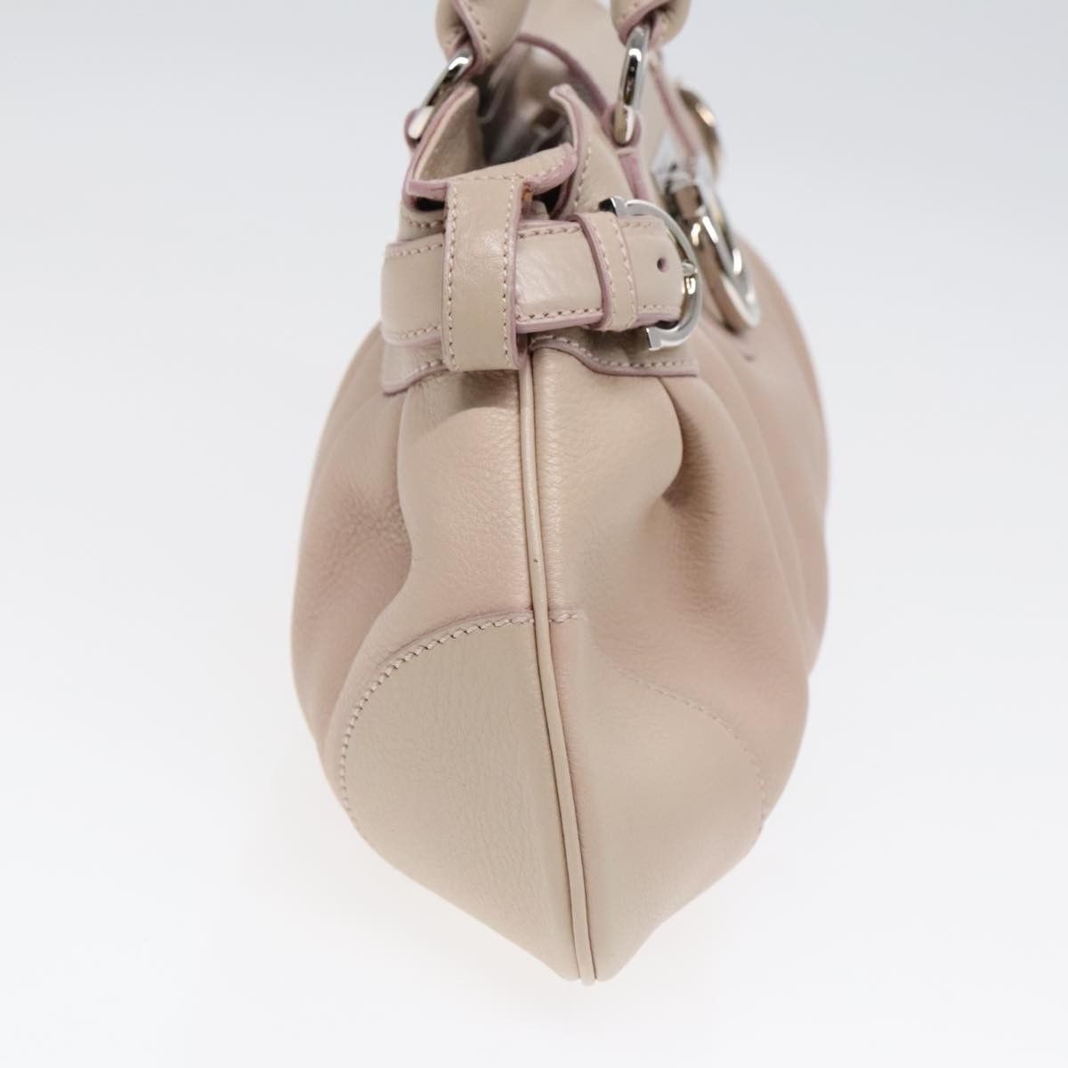 Salvatore Ferragamo Gancini Beige Leather Handbag (Pre-Owned) Size ONE SIZE - 3 Thumbnail