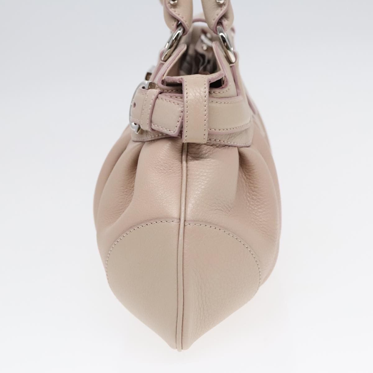 Salvatore Ferragamo Gancini Beige Leather Handbag (Pre-Owned) Size ONE SIZE - 4 Thumbnail
