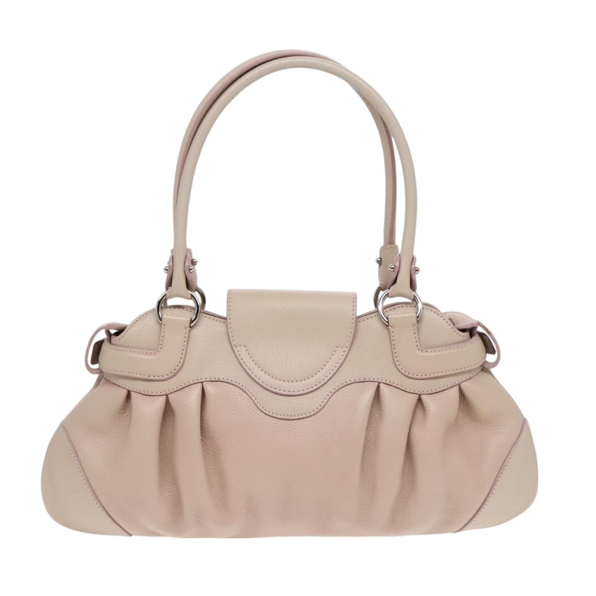 Salvatore Ferragamo Gancini Beige Leather Handbag (Pre-Owned) Size ONE SIZE - 2 Thumbnail