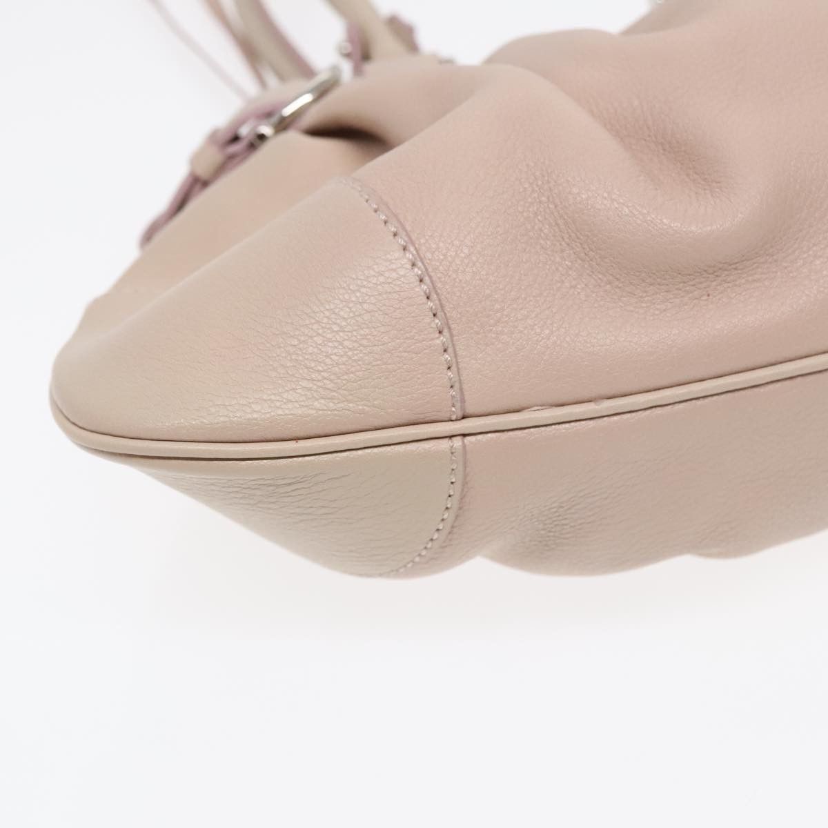 Salvatore Ferragamo Gancini Beige Leather Handbag (Pre-Owned) Size ONE SIZE - 7 Thumbnail