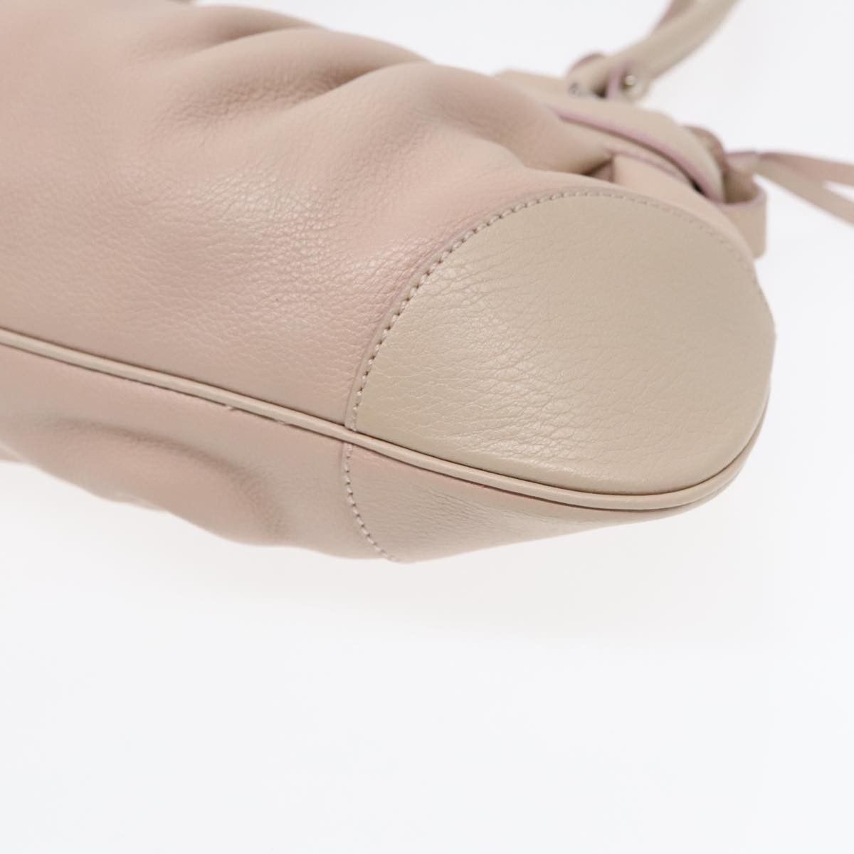 Salvatore Ferragamo Gancini Beige Leather Handbag (Pre-Owned) Size ONE SIZE - 8 Thumbnail