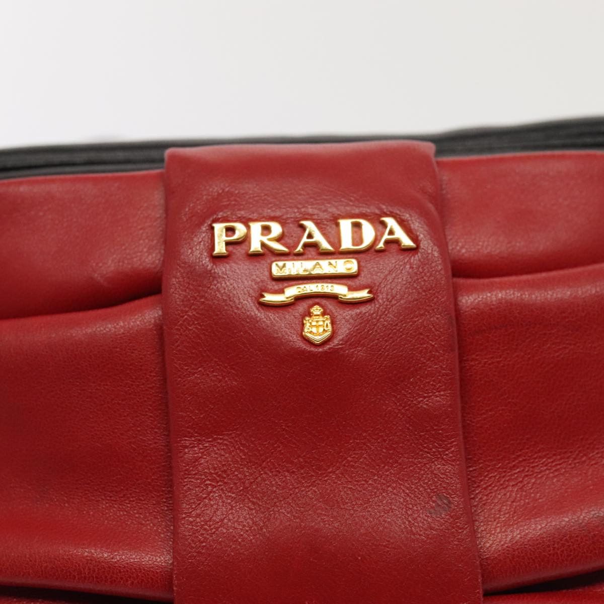 Prada Ribbon Red Leather Shoulder Bag (Pre-Owned) Size ONE SIZE - 15 Thumbnail