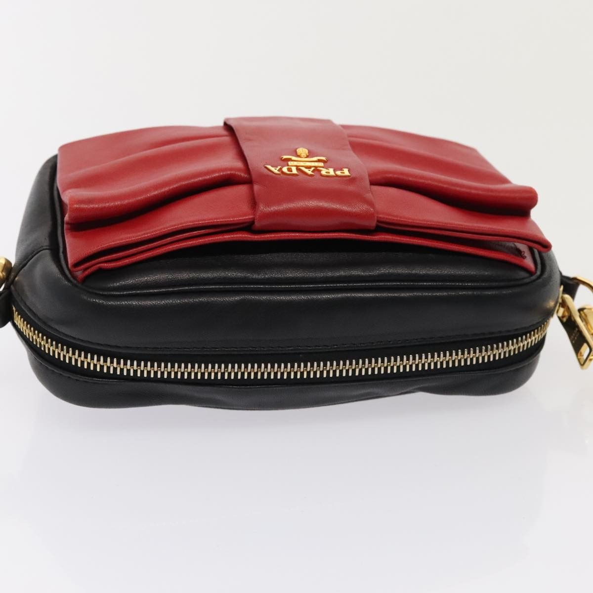 Prada Ribbon Red Leather Shoulder Bag (Pre-Owned) Size ONE SIZE - 10 Thumbnail