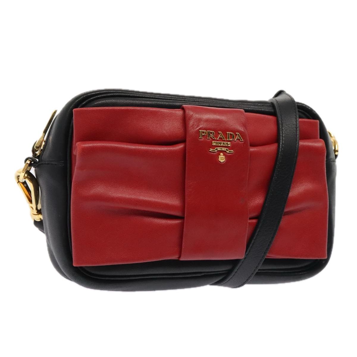 Prada Ribbon Red Leather Shoulder Bag (Pre-Owned) Size ONE SIZE - 16 Thumbnail