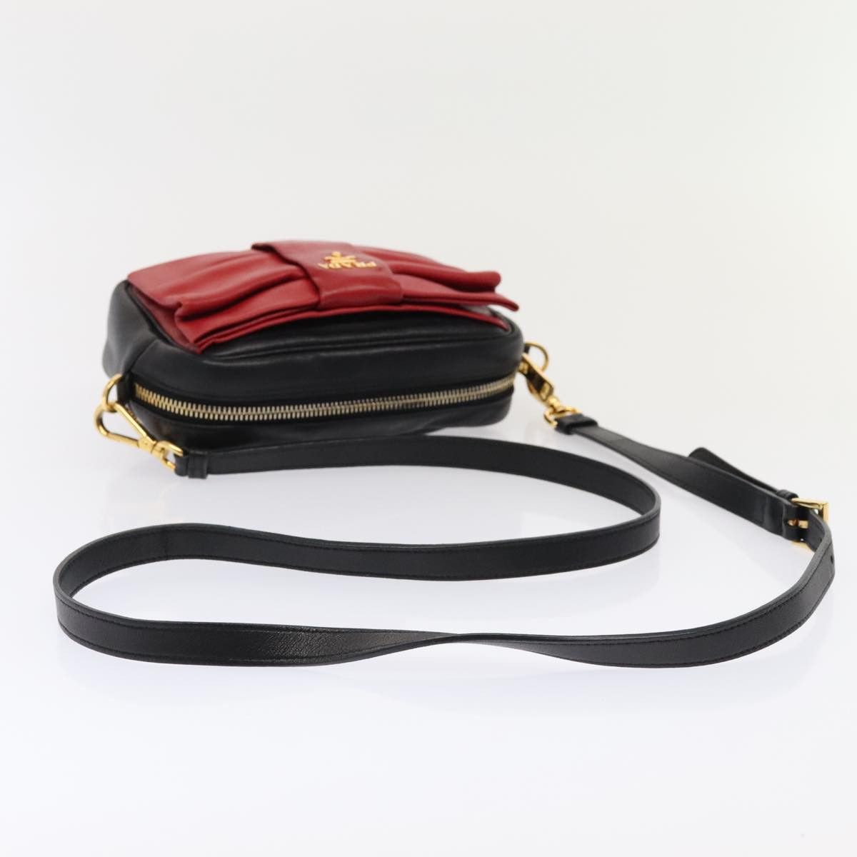 Prada Ribbon Red Leather Shoulder Bag (Pre-Owned) Size ONE SIZE - 5 Thumbnail