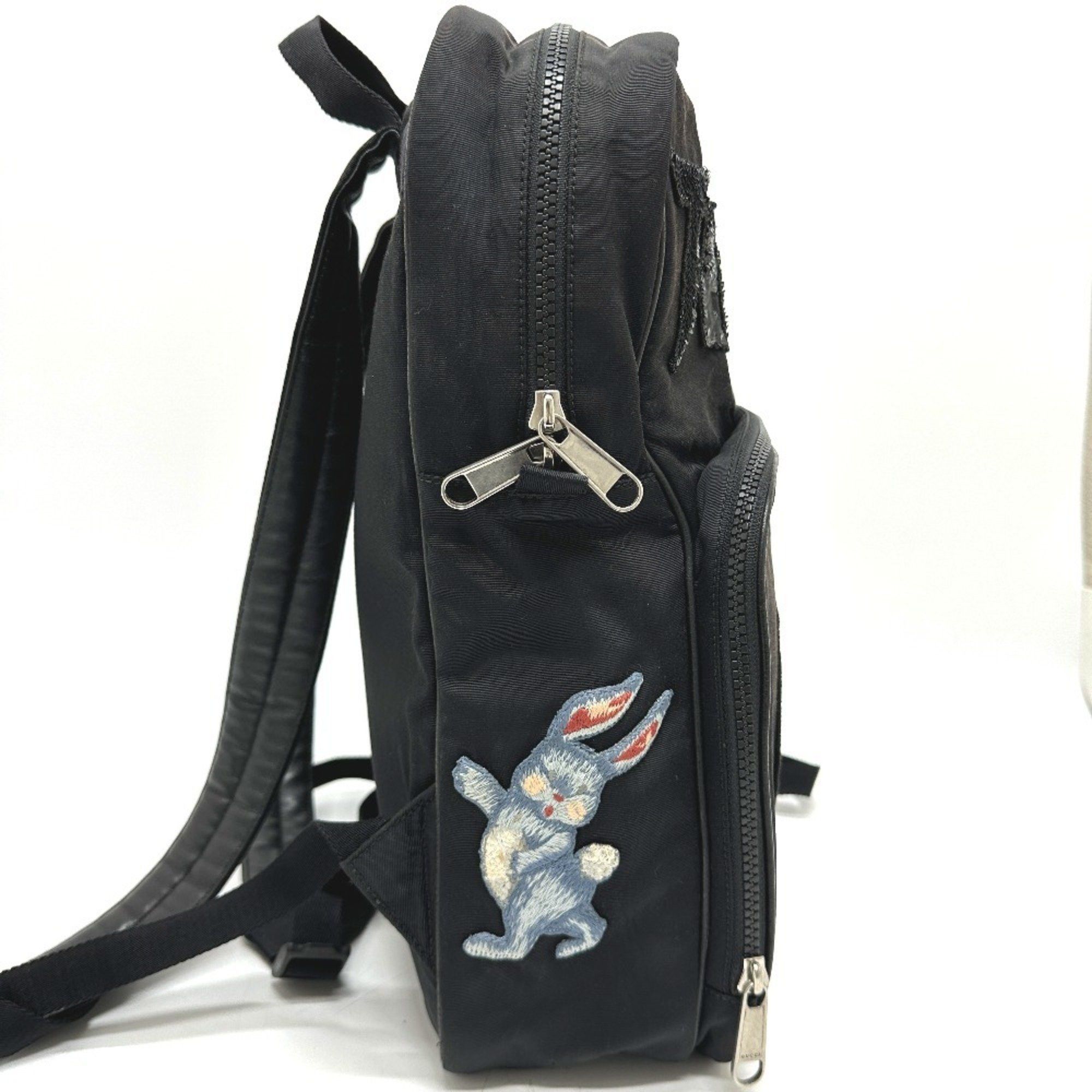 Gucci GUCCI 536724 Sequin Interlocking G Backpack Canvas Men's Black Size ONE SIZE - 5 Thumbnail