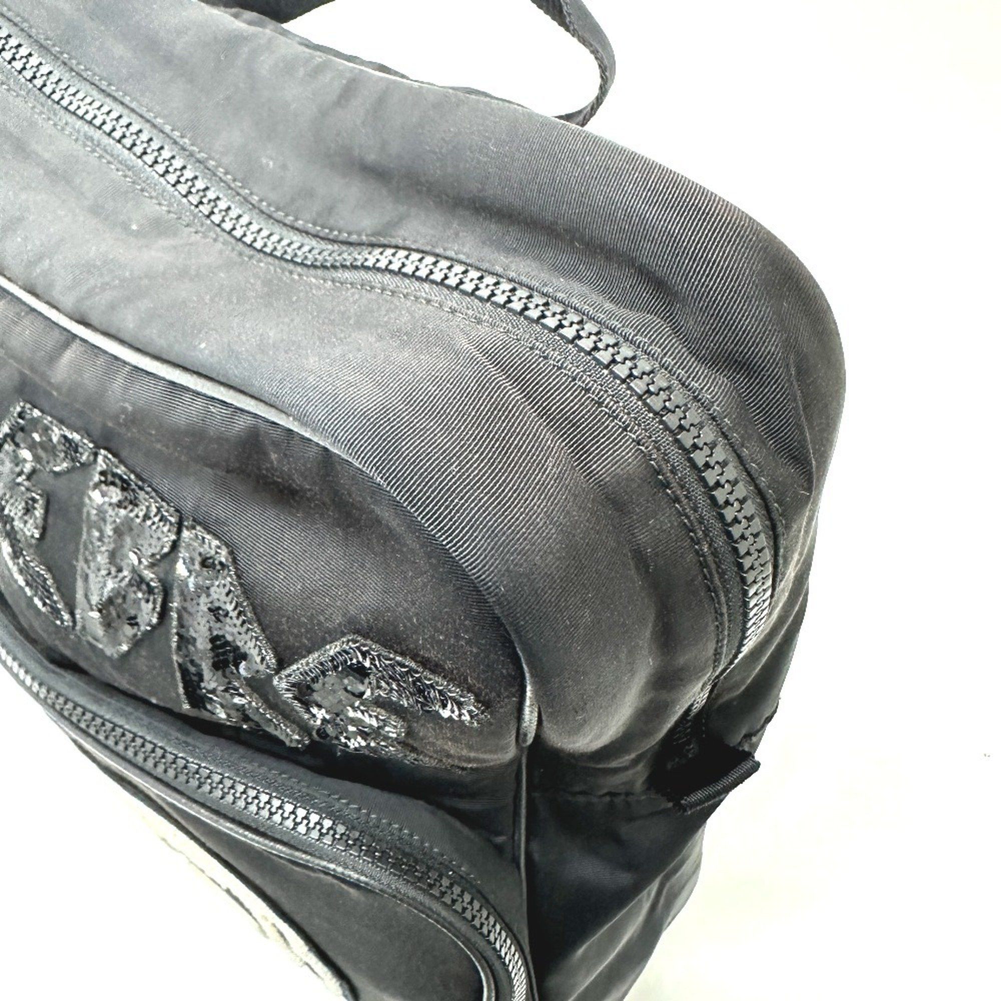 Gucci GUCCI 536724 Sequin Interlocking G Backpack Canvas Men's Black Size ONE SIZE - 7 Thumbnail