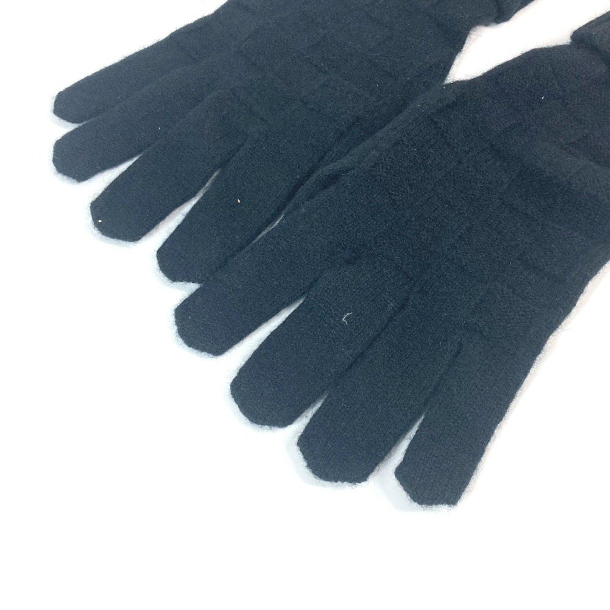 Louis Vuitton LOUIS VUITTON M72682 Leather Patch Tag Gon Helsinki Damier Gloves Cashmere Men's Black Size ONE SIZE - 7 Thumbnail