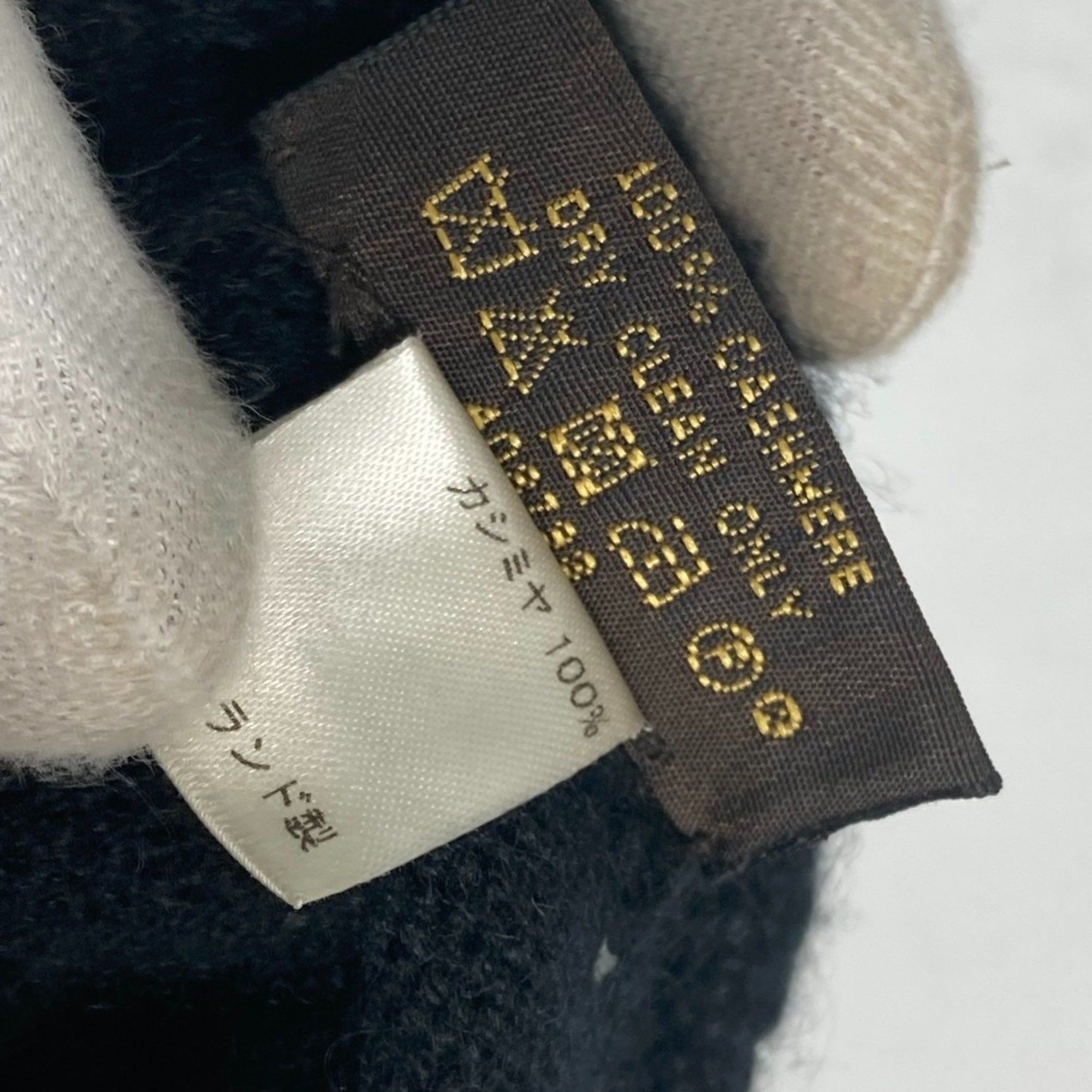 Louis Vuitton LOUIS VUITTON M72682 Leather Patch Tag Gon Helsinki Damier Gloves Cashmere Men's Black Size ONE SIZE - 11 Thumbnail