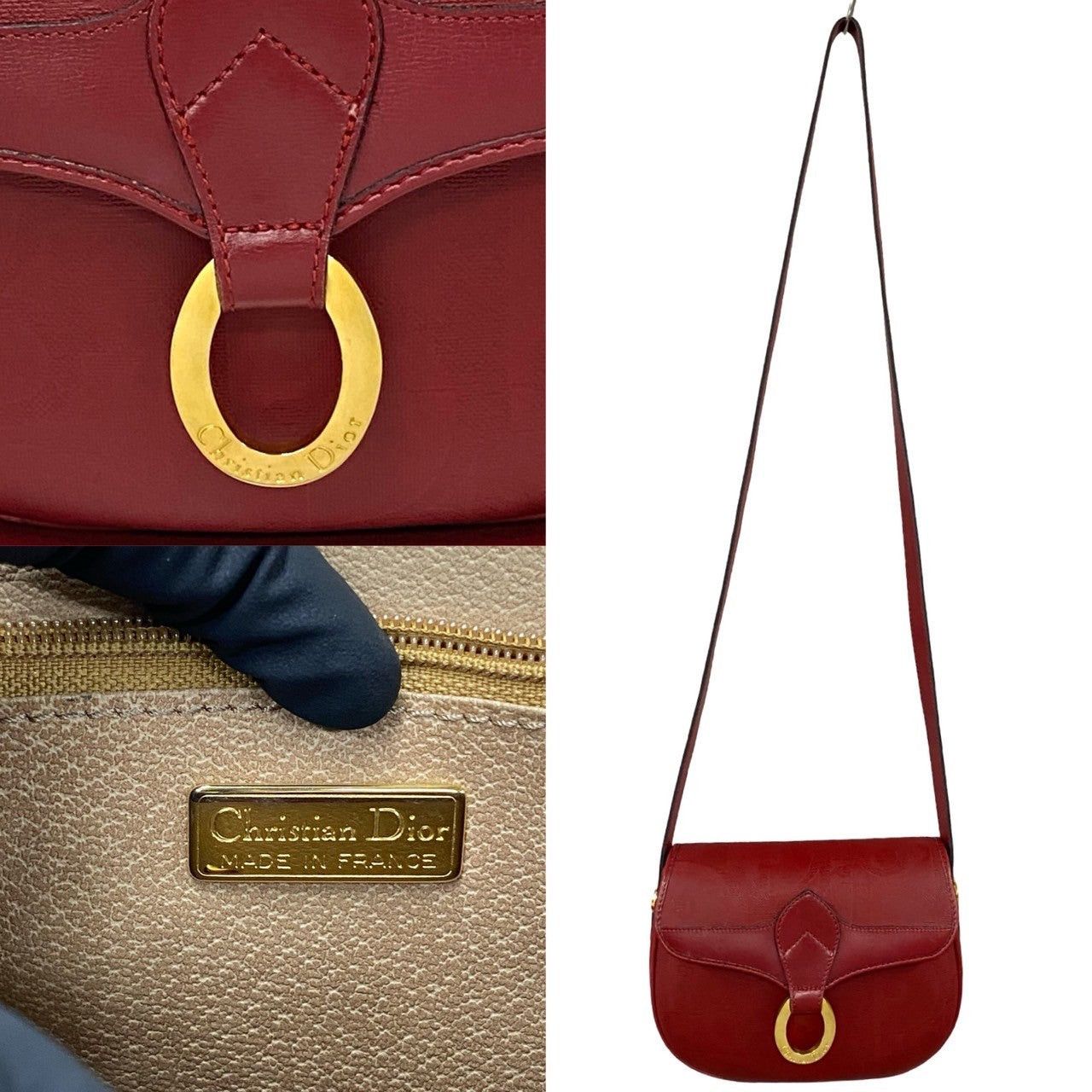Dior Dior Shoulder Bag Red Leather Size ONE SIZE - 3 Thumbnail