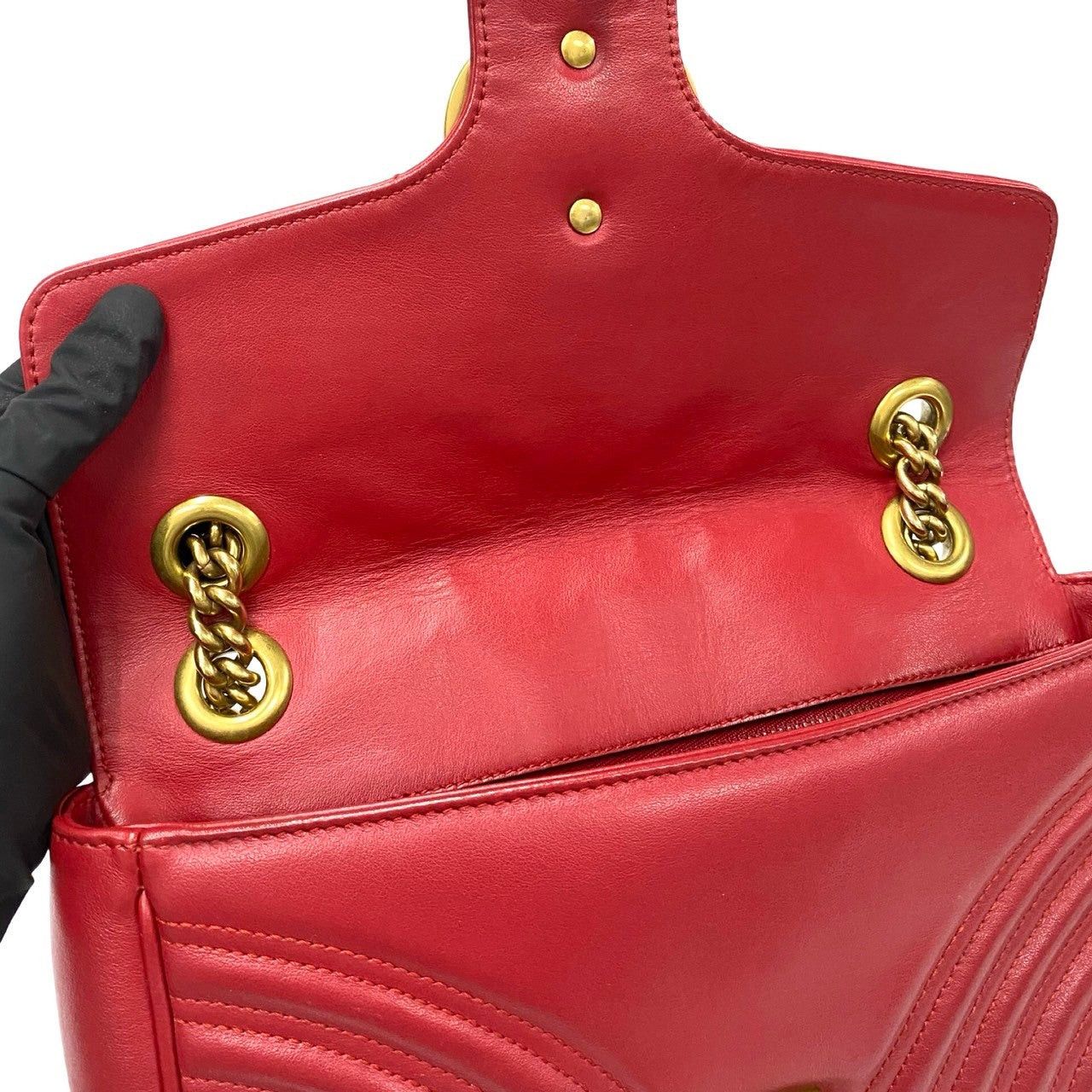 Gucci Gucci Shoulder Bag Red Leather Size ONE SIZE - 8 Thumbnail