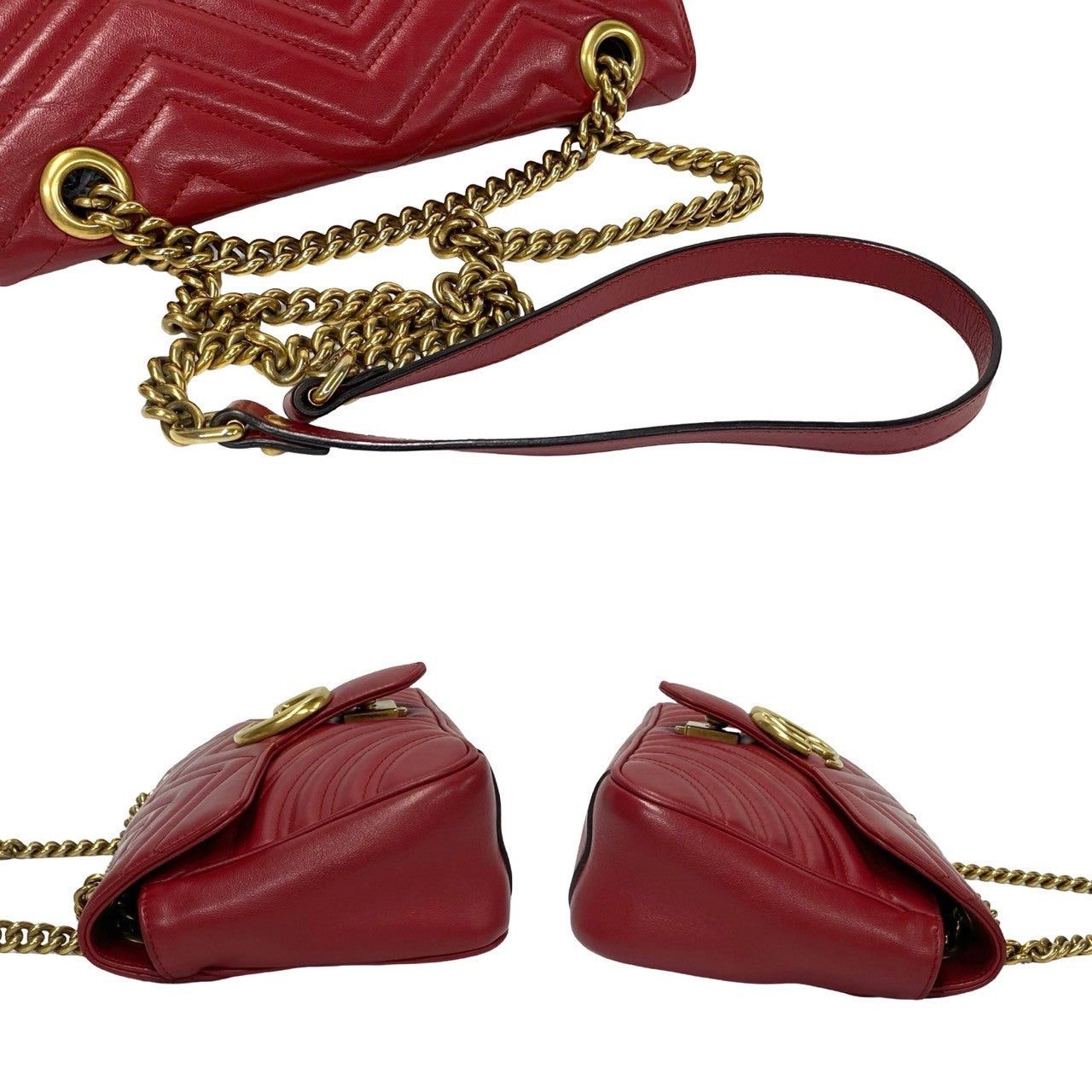 Gucci Gucci Shoulder Bag Red Leather Size ONE SIZE - 5 Thumbnail