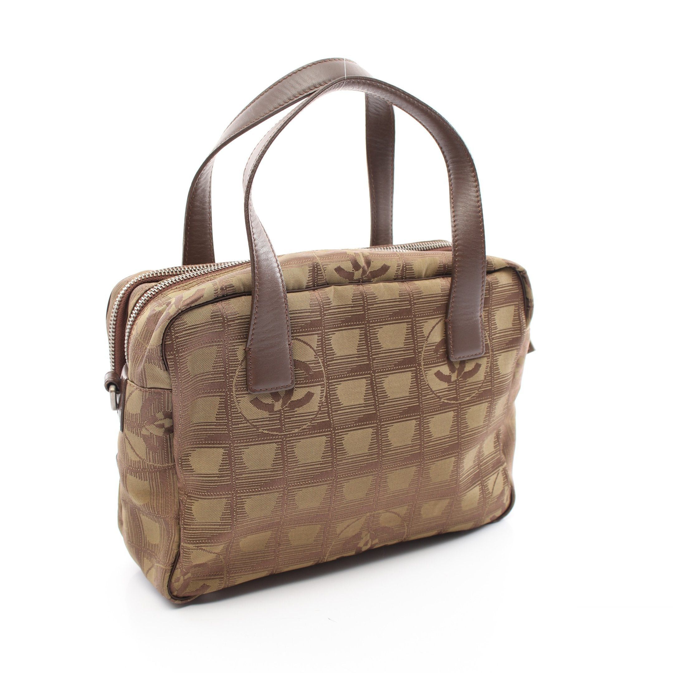 Chanel Chanel New Travel Line Handbag Nylon Canvas Leather Khaki Green Brown Silver Hardware Size ONE SIZE - 2 Thumbnail