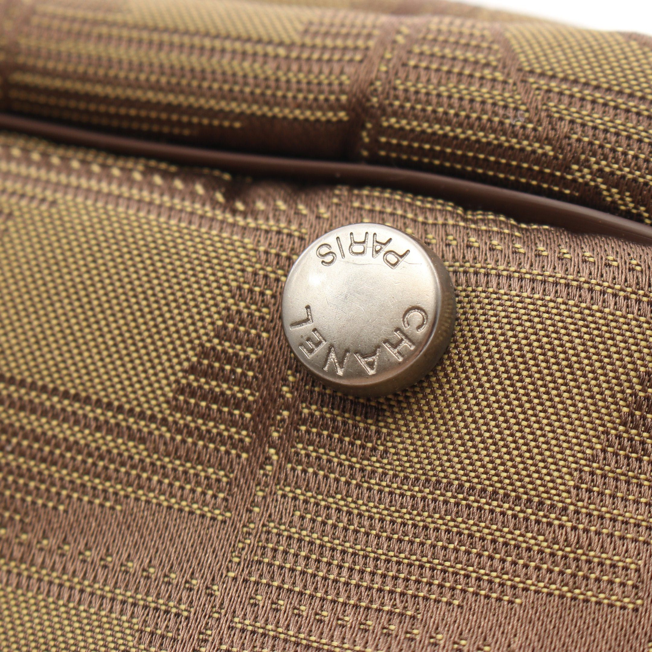 Chanel Chanel New Travel Line Handbag Nylon Canvas Leather Khaki Green Brown Silver Hardware Size ONE SIZE - 8 Thumbnail