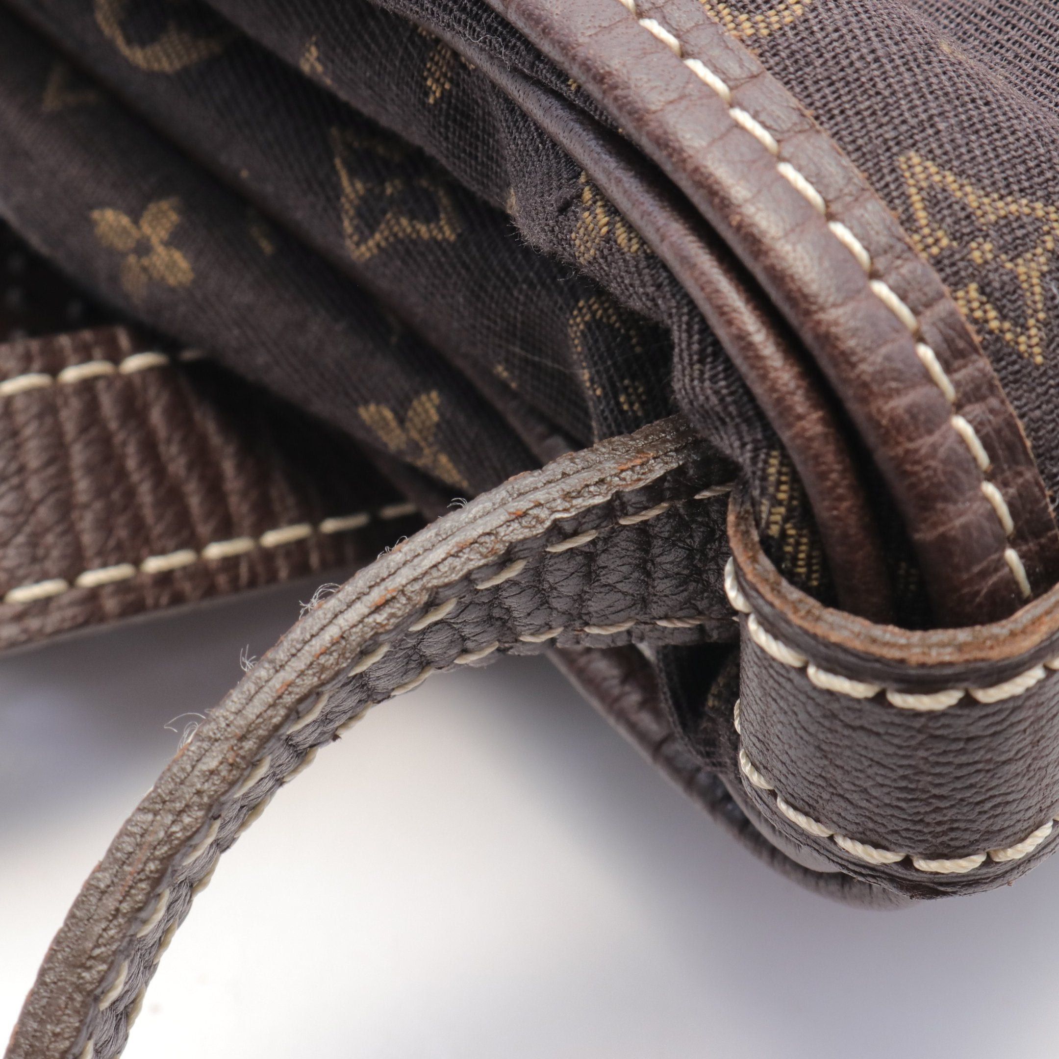 Louis Vuitton Louis Vuitton Saumur Monogram Mini Run Ebene Shoulder Bag Canvas Leather Dark Brown Size ONE SIZE - 8 Thumbnail