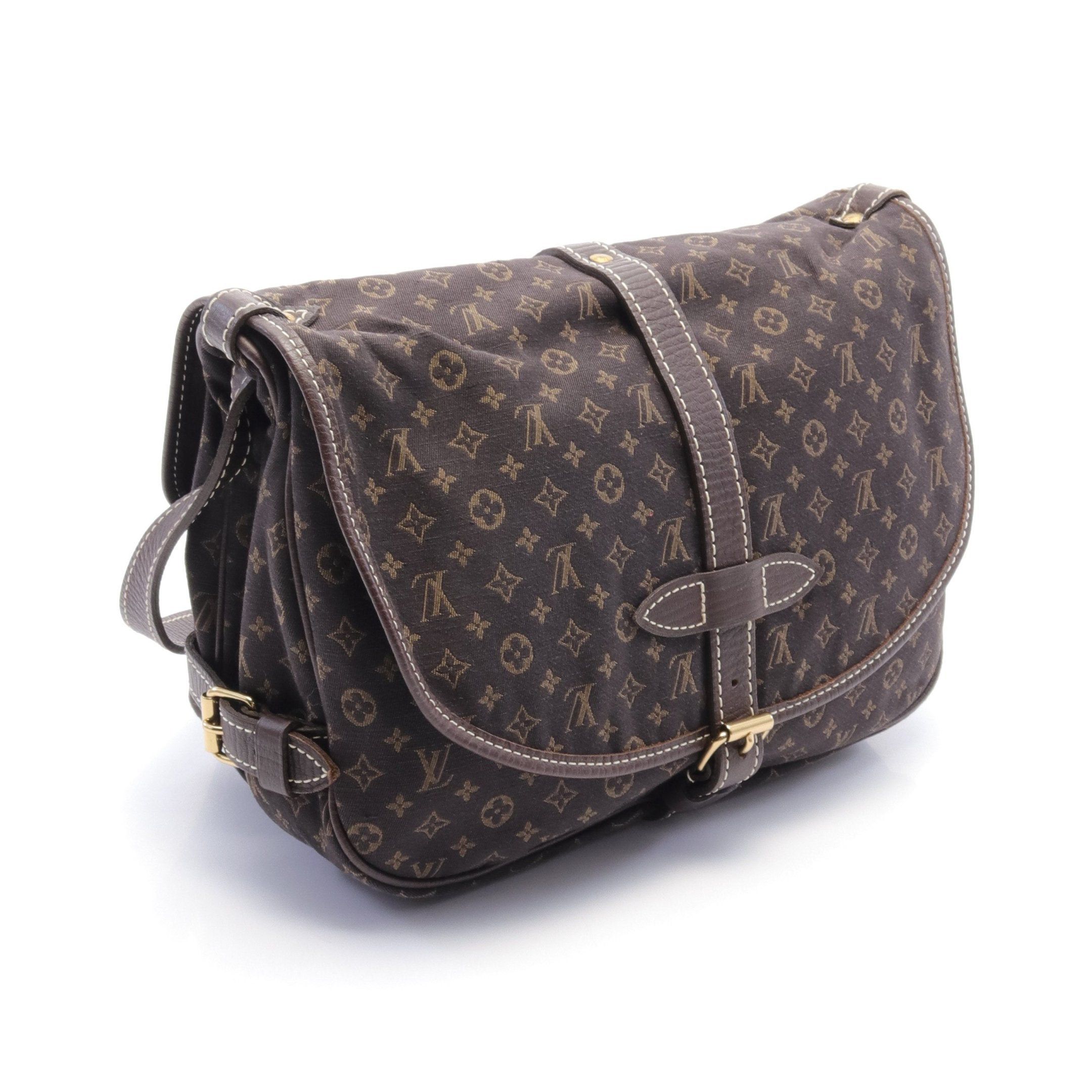 Louis Vuitton Louis Vuitton Saumur Monogram Mini Run Ebene Shoulder Bag Canvas Leather Dark Brown Size ONE SIZE - 2 Thumbnail