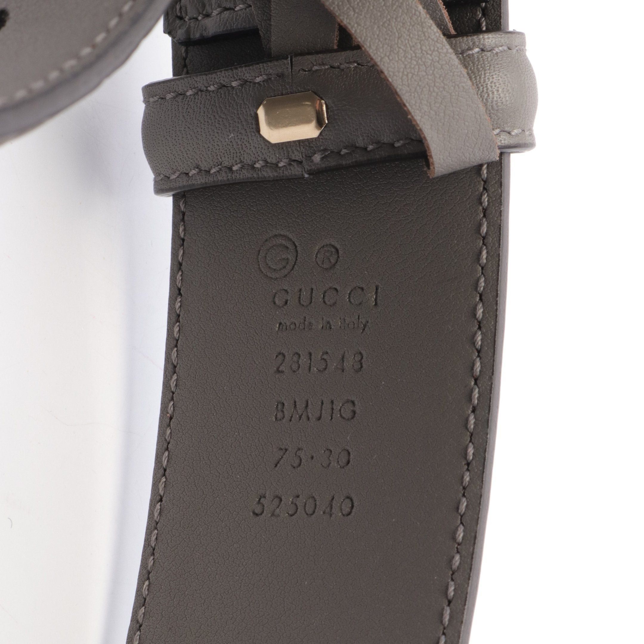 Gucci Gucci Micro Gg Guccissima Belt Leather Gray Gold Hardware Size ONE SIZE - 4 Thumbnail