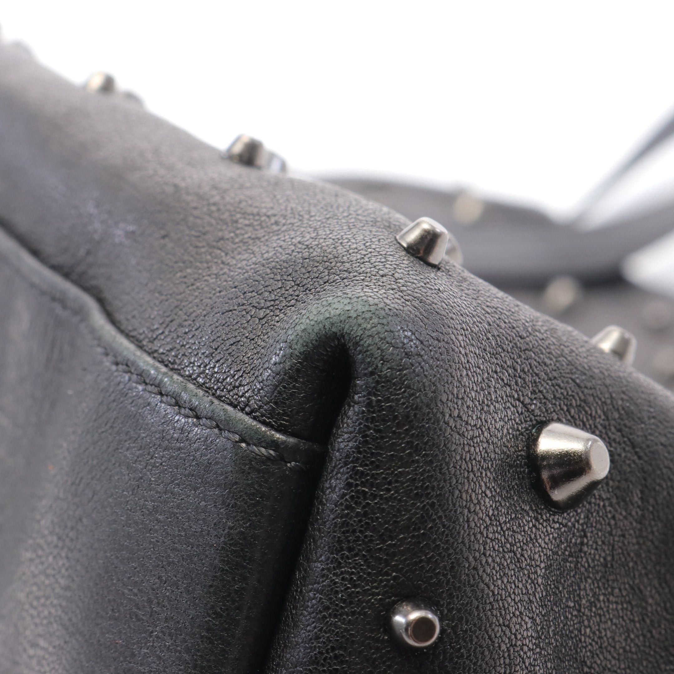 Jimmy Choo Jimmy Choo Sasha L Shoulder Bag Tote Leather Black Studs Size ONE SIZE - 6 Thumbnail