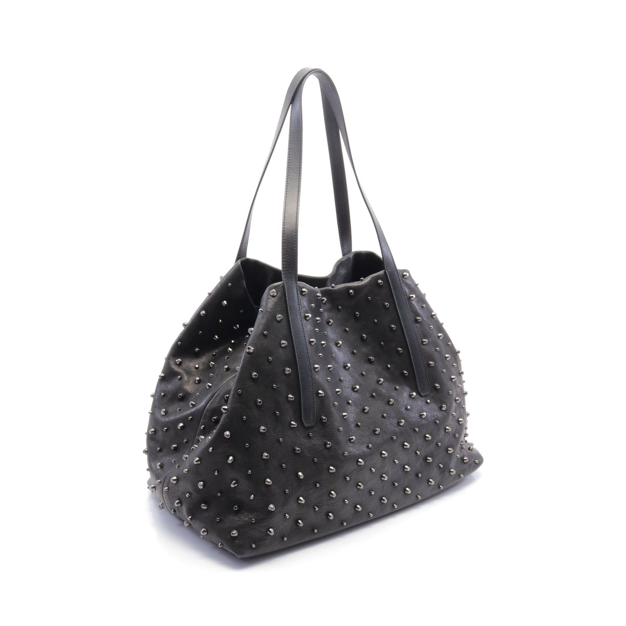 Jimmy Choo Jimmy Choo Sasha L Shoulder Bag Tote Leather Black Studs Size ONE SIZE - 2 Thumbnail