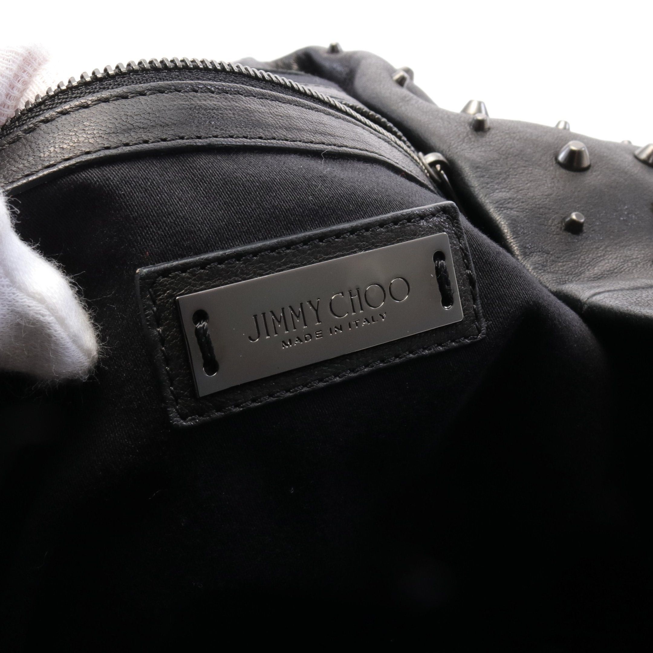 Jimmy Choo Jimmy Choo Sasha L Shoulder Bag Tote Leather Black Studs Size ONE SIZE - 4 Thumbnail