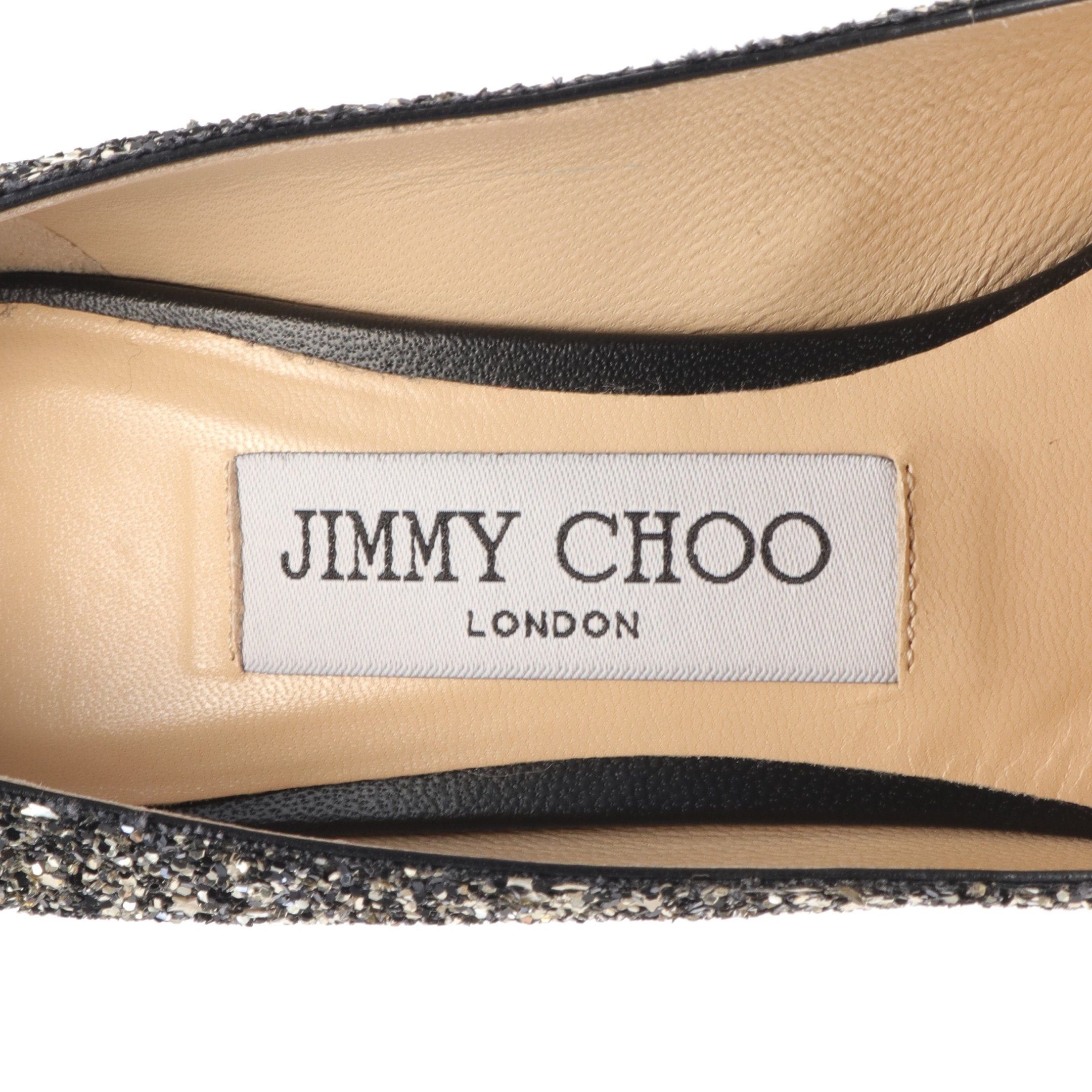Jimmy Choo Jimmy Choo Romy85 Pointed Toe Pumps Glitter Gold Black Star Size ONE SIZE - 5 Thumbnail