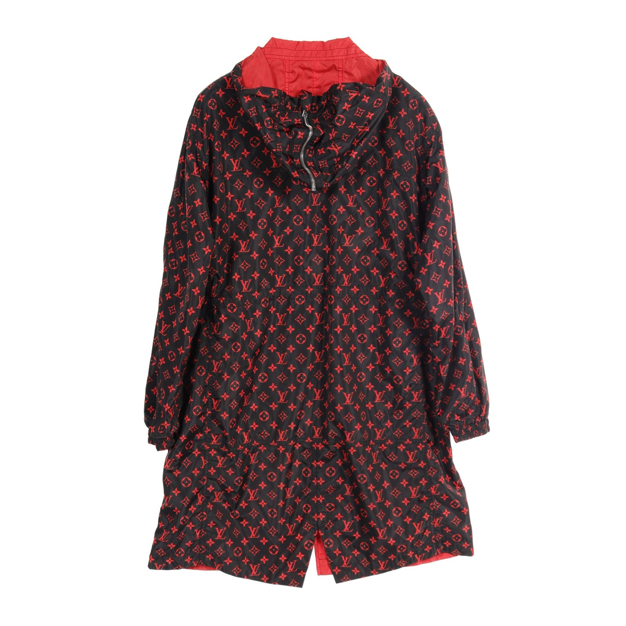 Louis Vuitton Louis Vuitton Monogram Coat Nylon Black Red Hooded Reversible Size ONE SIZE - 2 Thumbnail