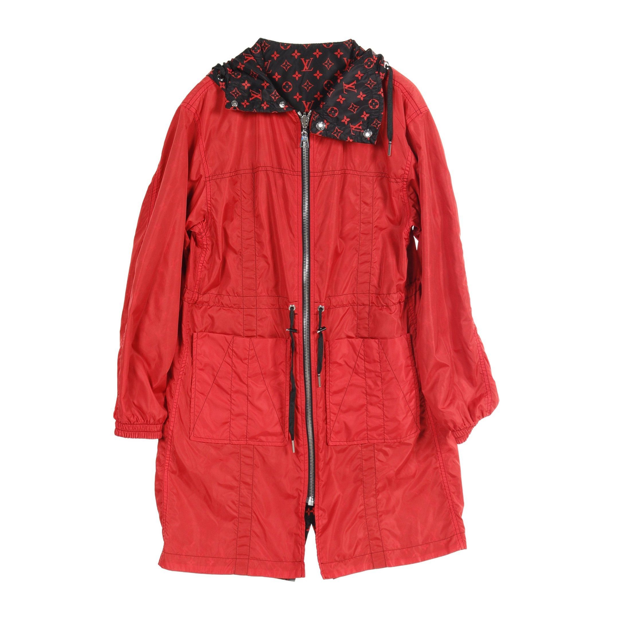 Louis Vuitton Louis Vuitton Monogram Coat Nylon Black Red Hooded Reversible Size ONE SIZE - 3 Thumbnail