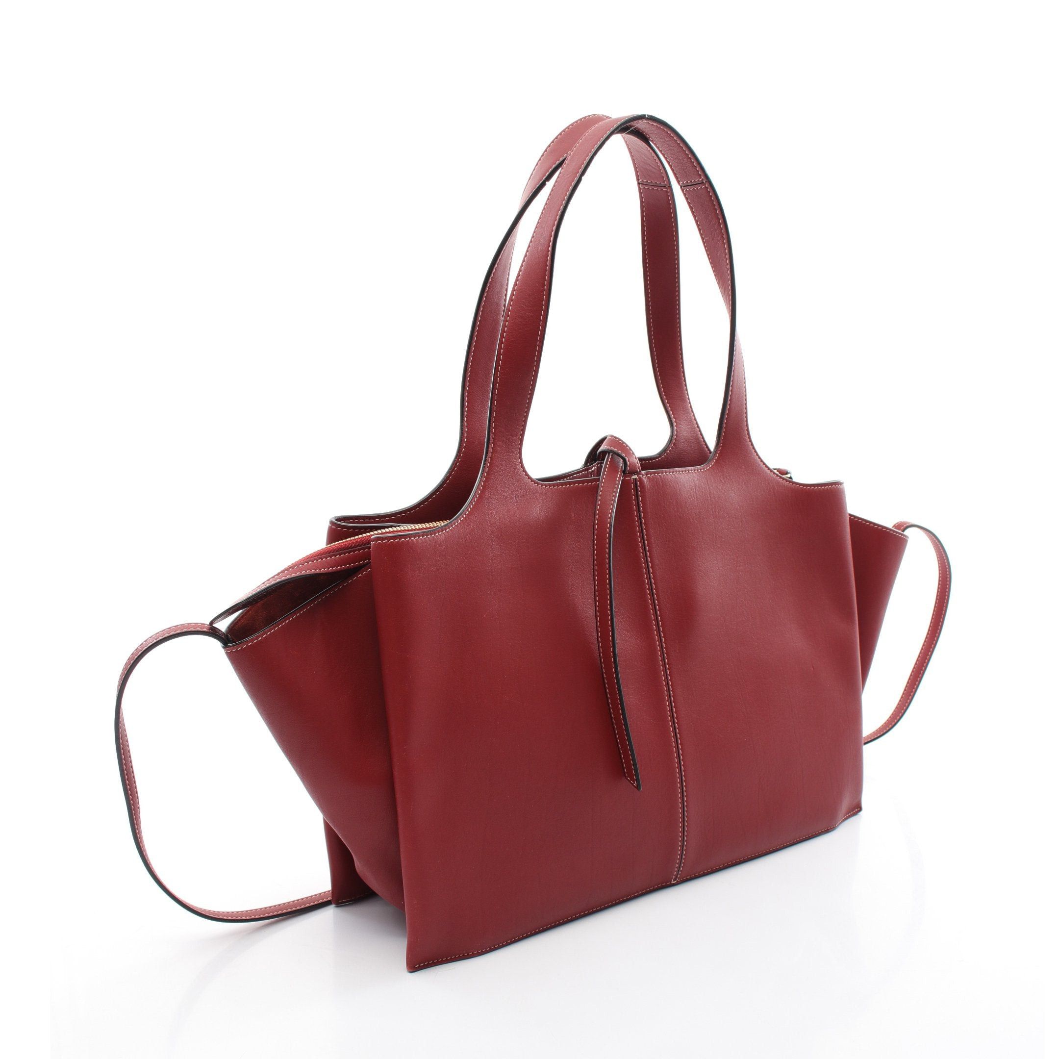 Celine Celine Trifold Medium Shoulder Bag Tote Leather Red Brown Size ONE SIZE - 2 Thumbnail