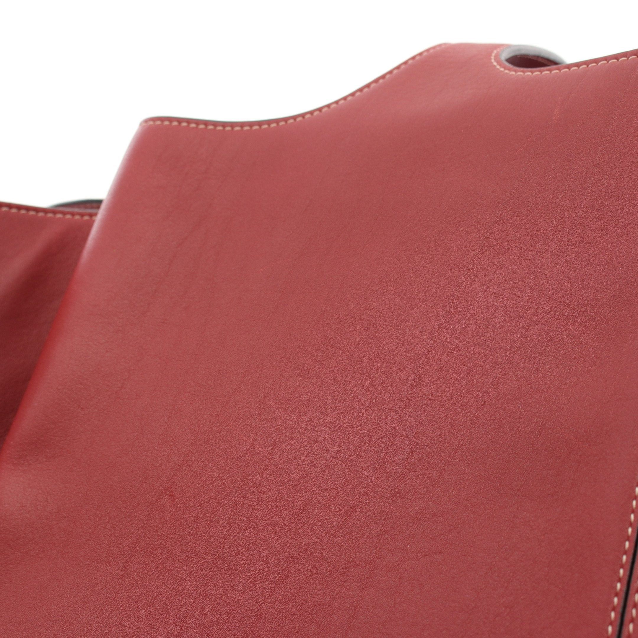 Celine Celine Trifold Medium Shoulder Bag Tote Leather Red Brown Size ONE SIZE - 8 Thumbnail