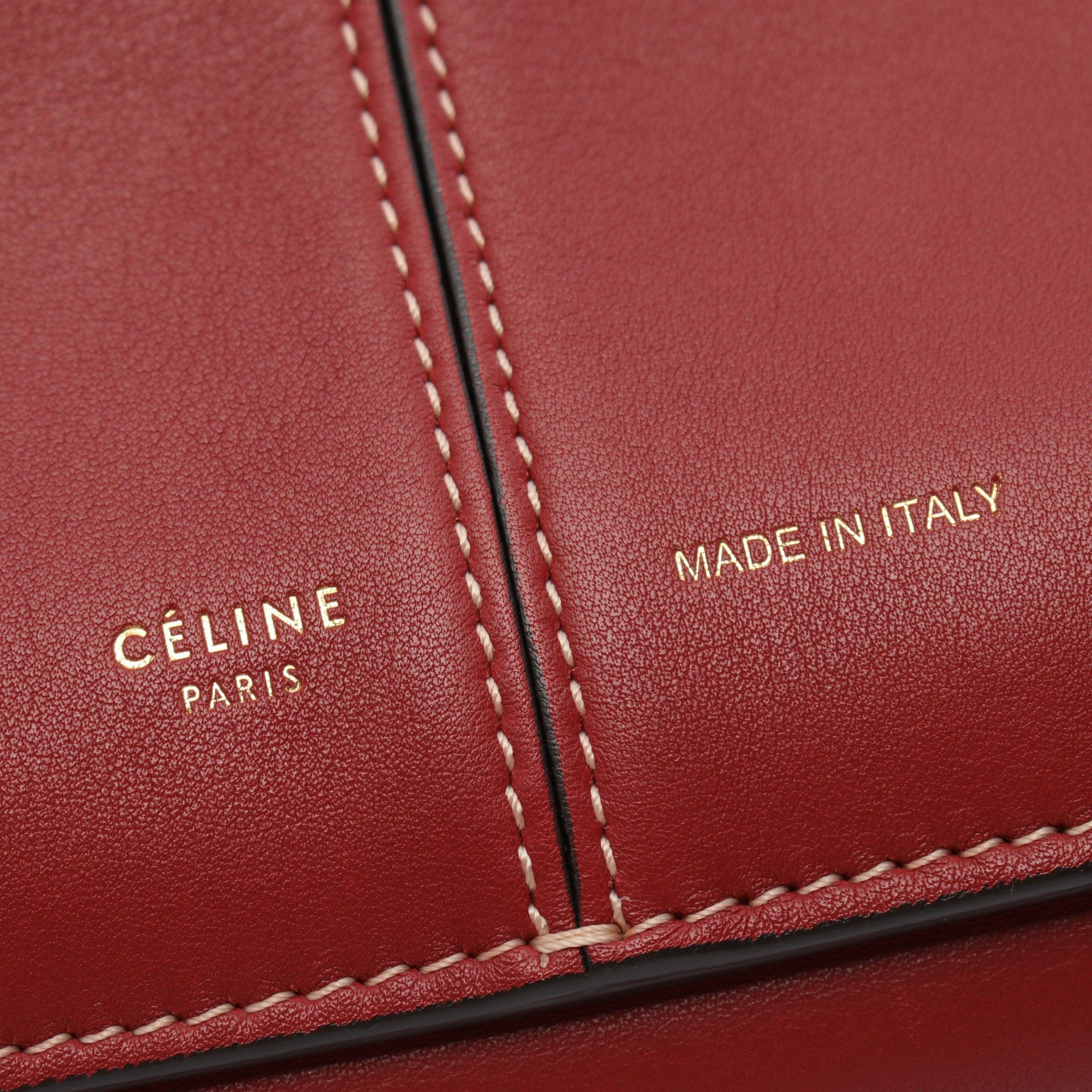 Celine Celine Trifold Medium Shoulder Bag Tote Leather Red Brown Size ONE SIZE - 4 Thumbnail