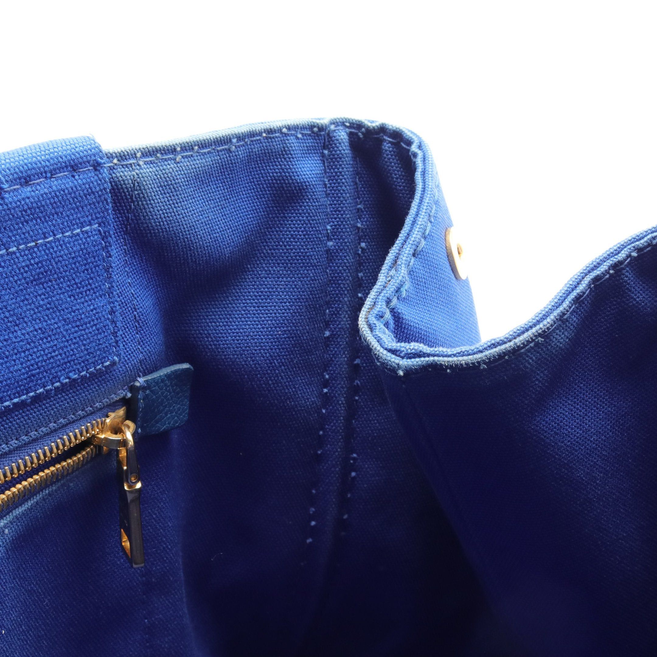 Prada Prada Canapa Kanapa Handbag Tote Bag Canvas Blue Size ONE SIZE - 7 Thumbnail