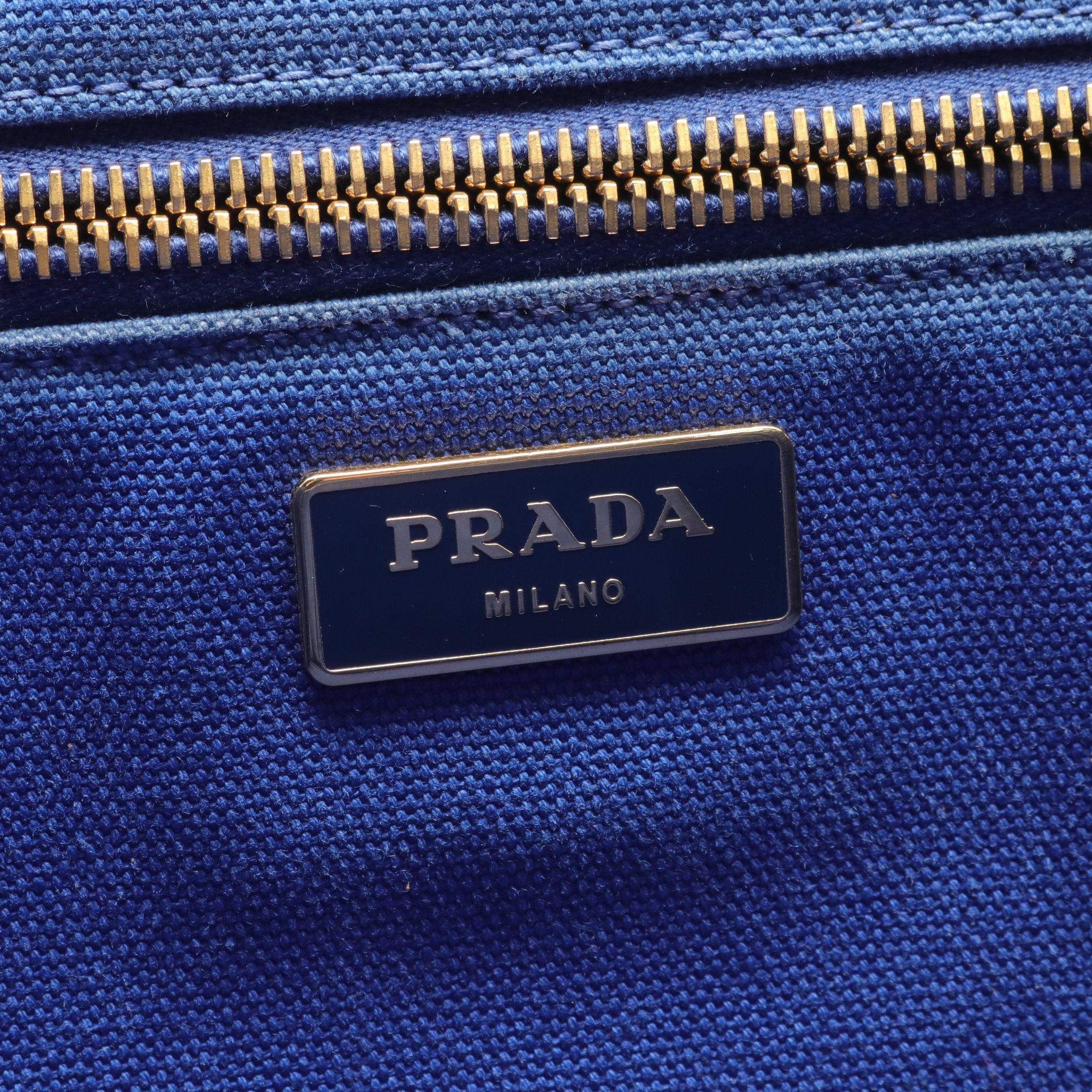 Prada Prada Canapa Kanapa Handbag Tote Bag Canvas Blue Size ONE SIZE - 4 Thumbnail