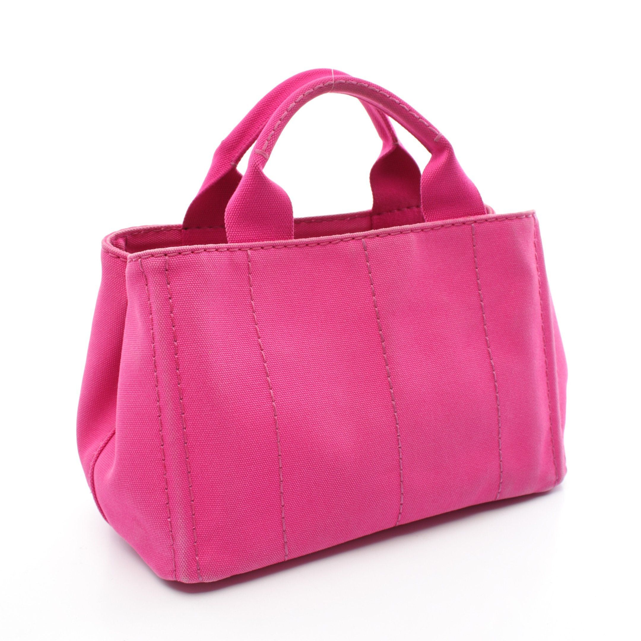 Prada Prada Canapa Kanapa Handbag Tote Bag Canvas Pink Size ONE SIZE - 2 Thumbnail