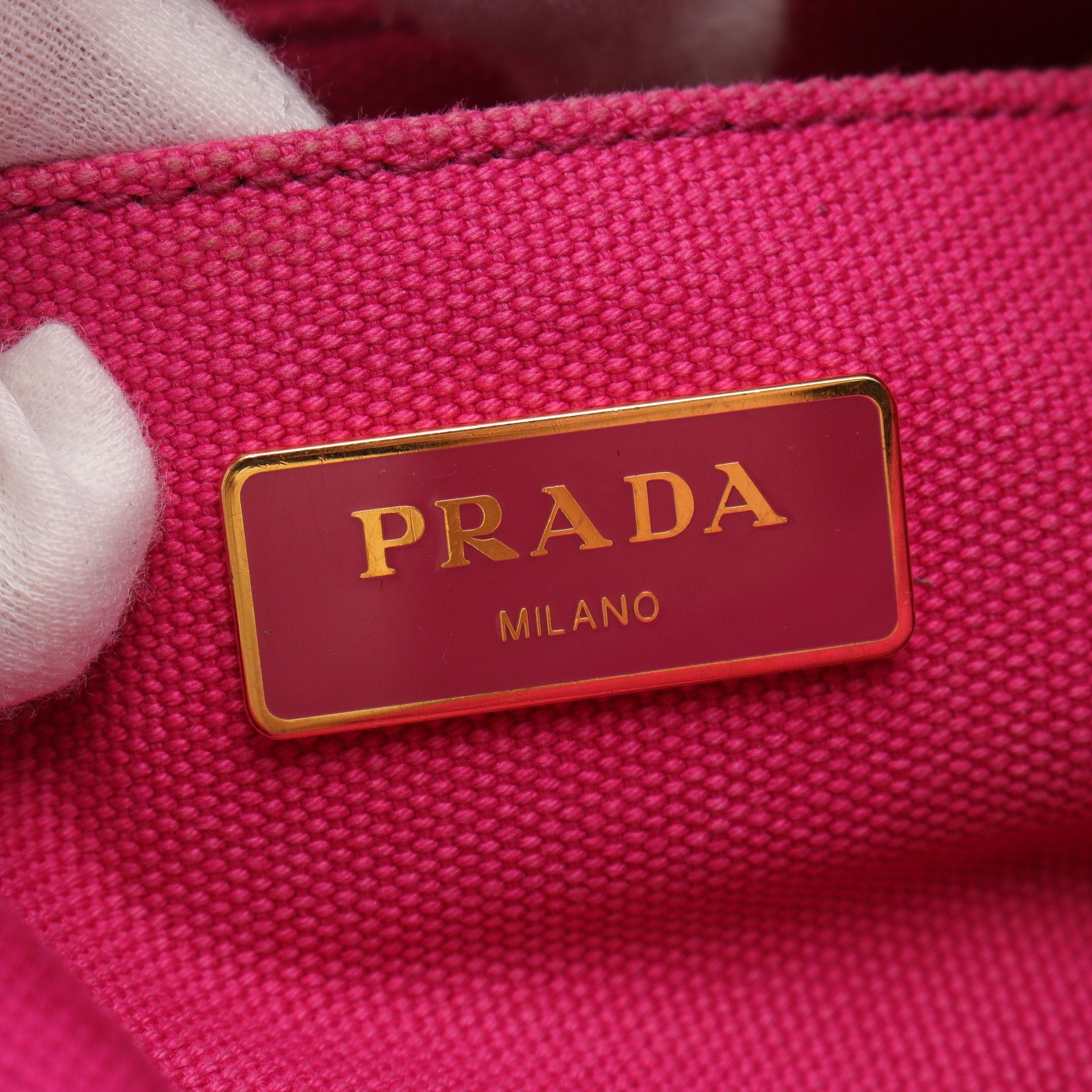 Prada Prada Canapa Kanapa Handbag Tote Bag Canvas Pink Size ONE SIZE - 4 Thumbnail