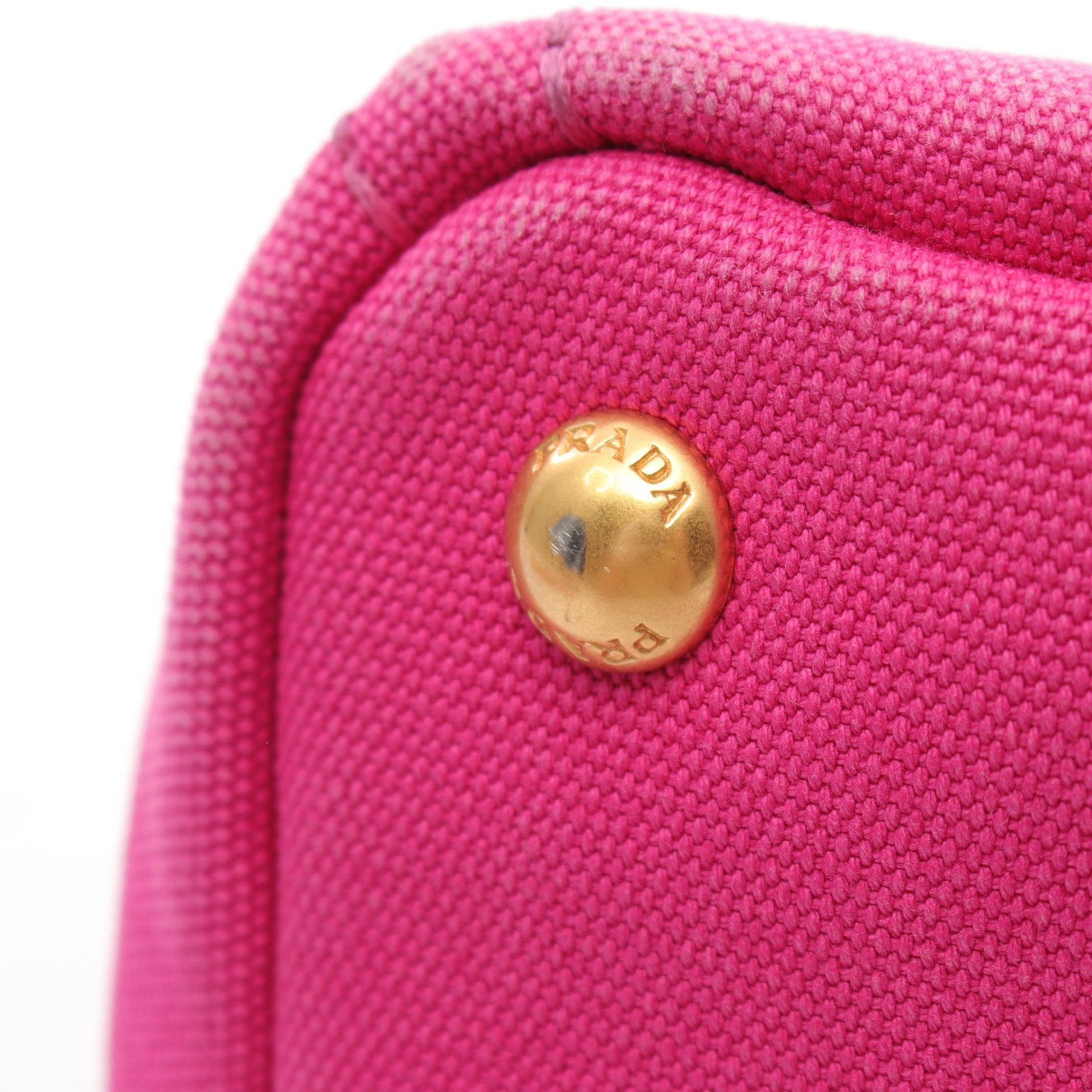 Prada Prada Canapa Kanapa Handbag Tote Bag Canvas Pink Size ONE SIZE - 6 Thumbnail