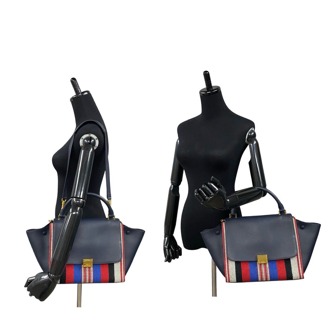 Celine Celine Shoulder Bag Navy Canvas Size ONE SIZE - 9 Thumbnail