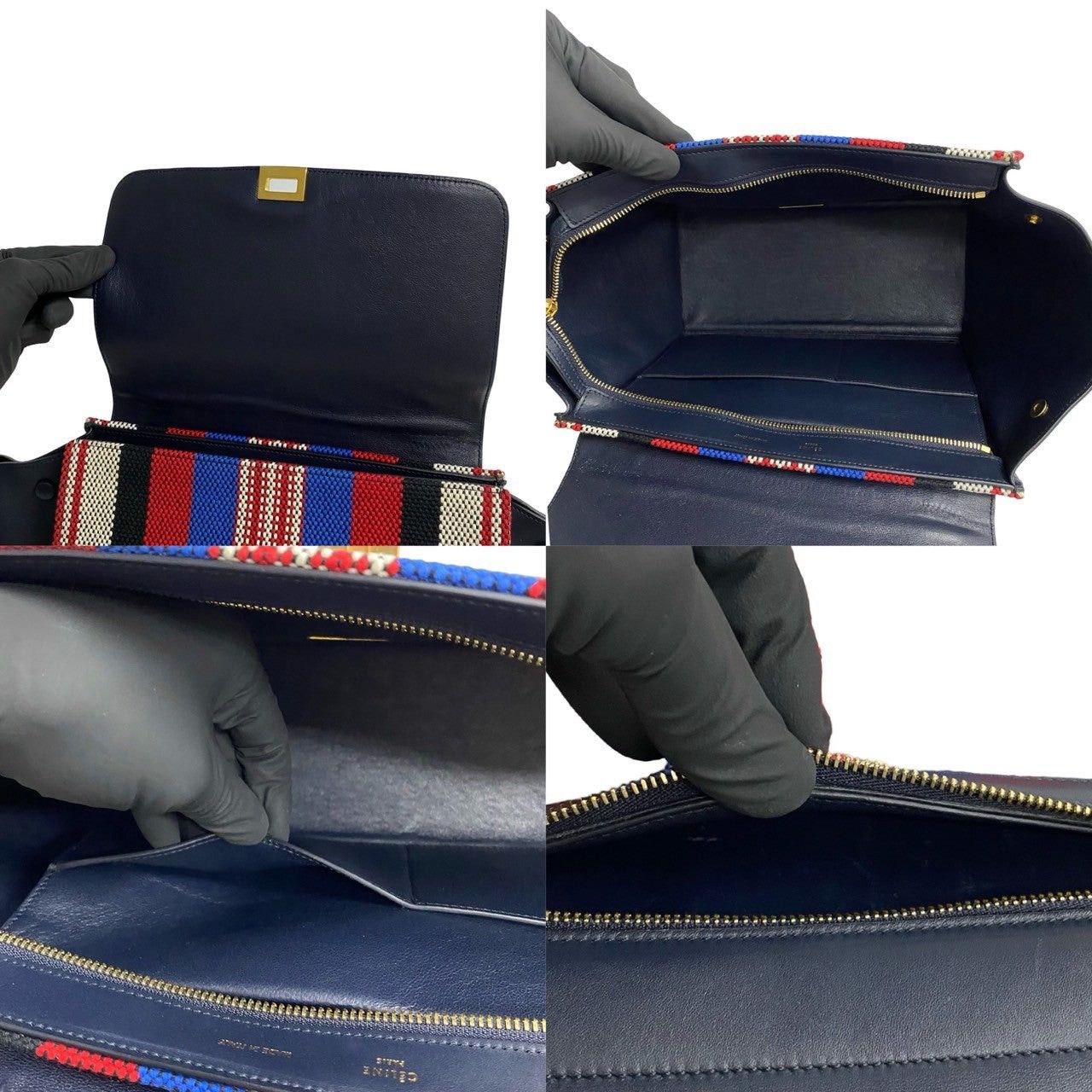 Celine Celine Shoulder Bag Navy Canvas Size ONE SIZE - 7 Thumbnail
