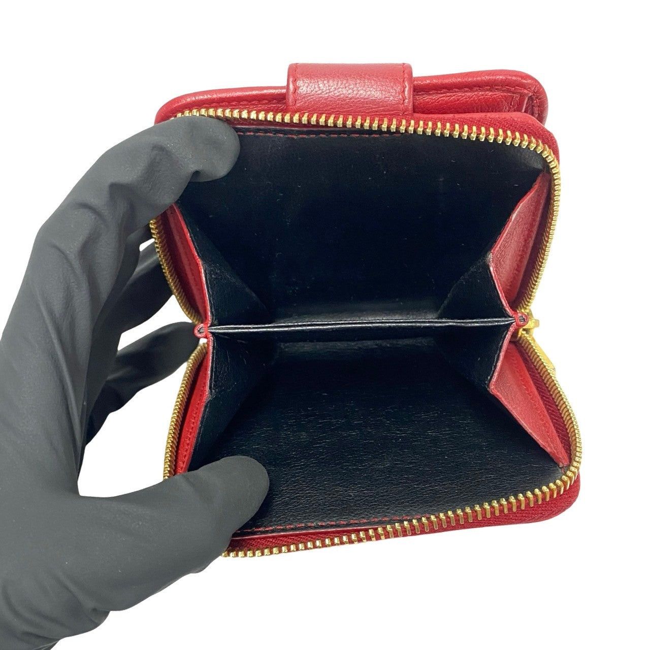 Yves Saint Laurent Yves Saint Laurent Wallet Red Leather Size ONE SIZE - 9 Thumbnail