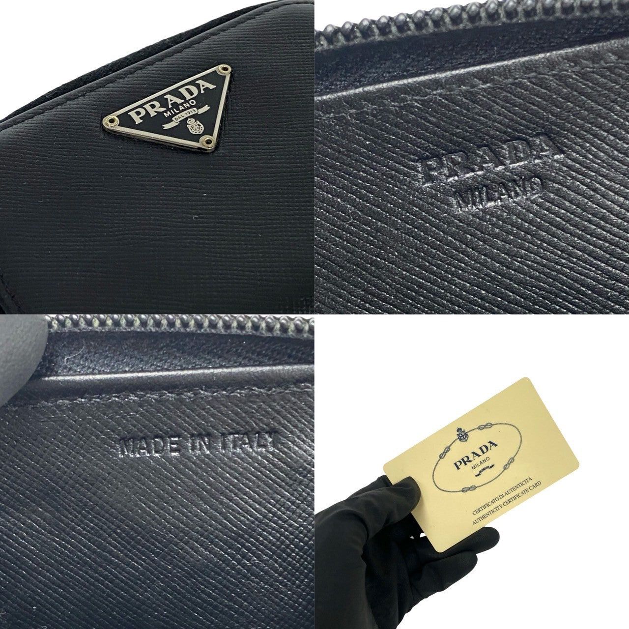 Prada Prada Black Leather Size ONE SIZE - 2 Thumbnail