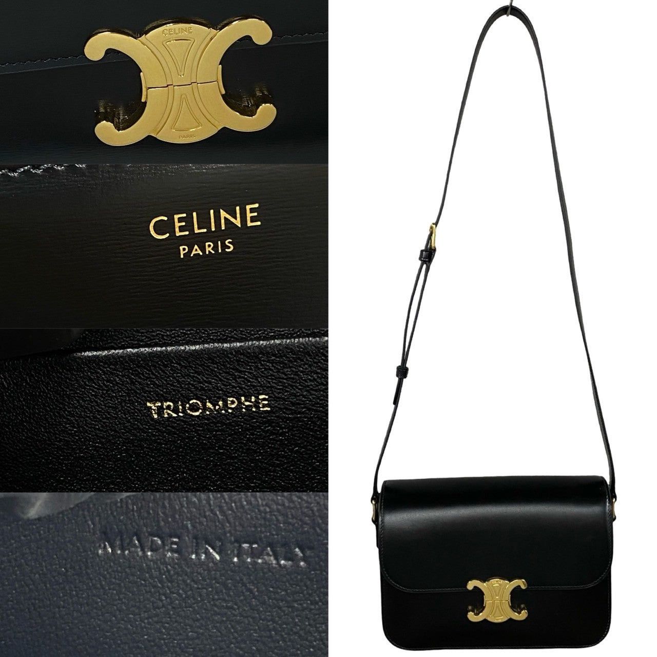 Celine Celine Shoulder Bag Black Leather Size ONE SIZE - 3 Thumbnail