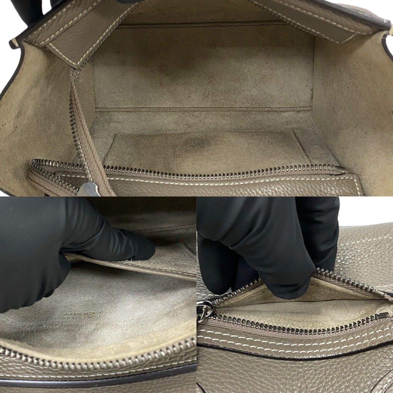 Celine Celine Shoulder Bag Gray Leather Size ONE SIZE - 8 Thumbnail
