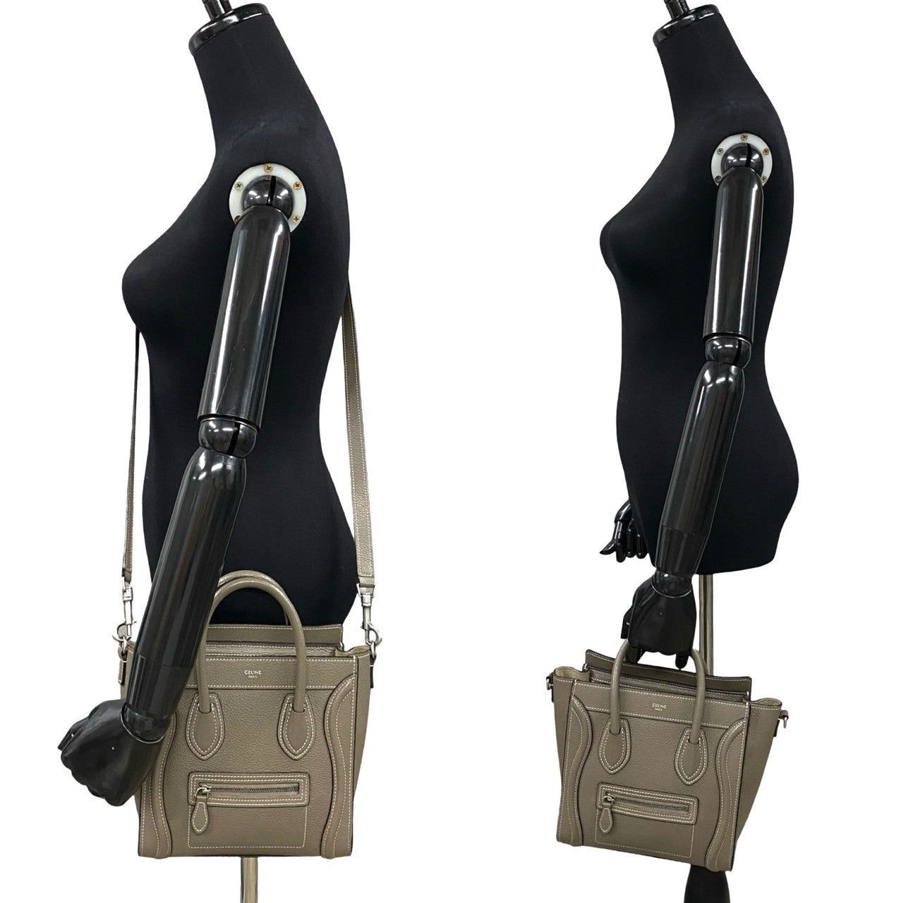 Celine Celine Shoulder Bag Gray Leather Size ONE SIZE - 2 Thumbnail