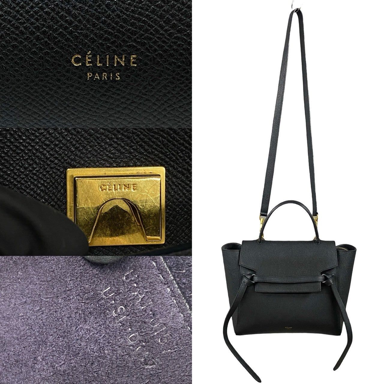 Celine Celine Shoulder Bag Black Leather Size ONE SIZE - 3 Thumbnail