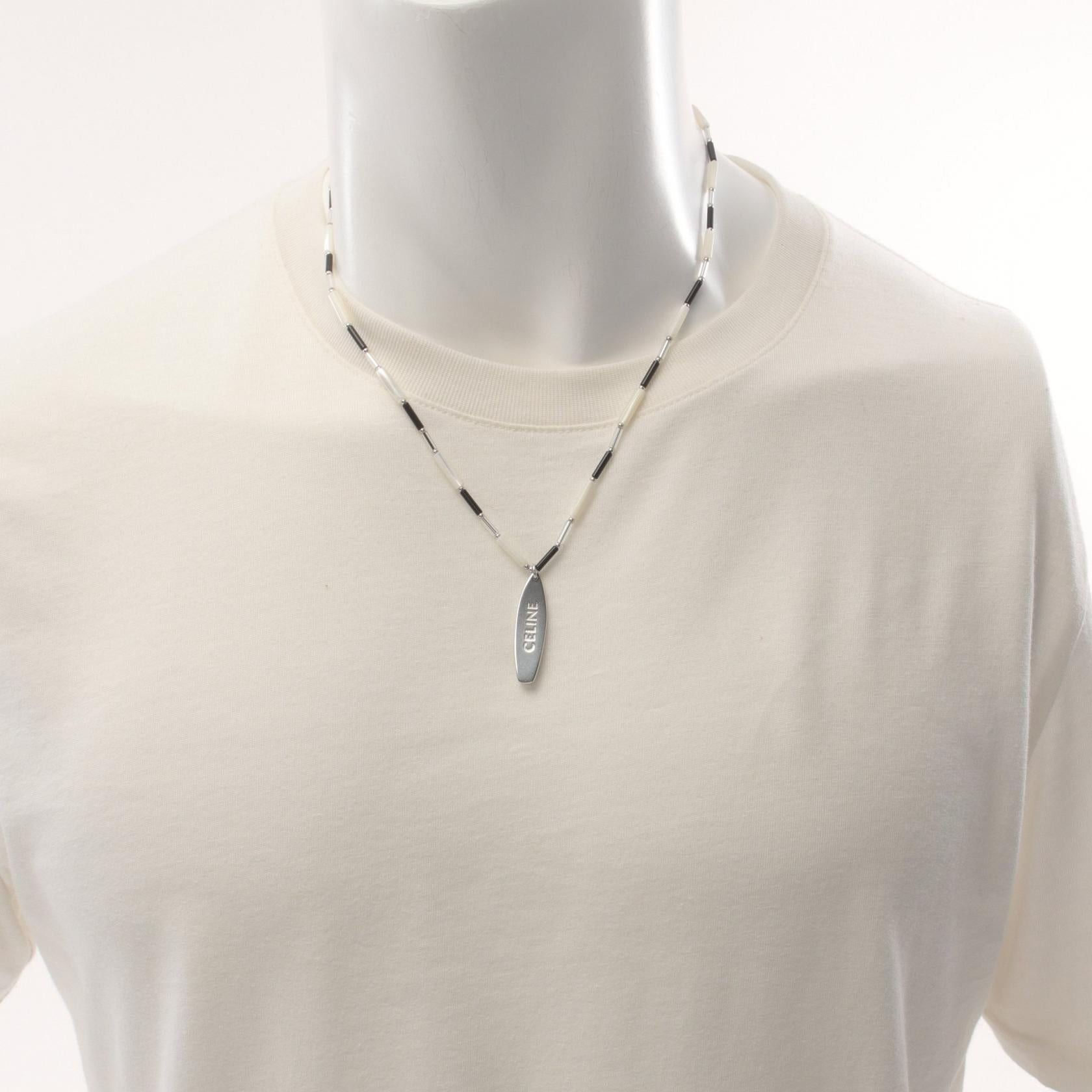 Celine Celine Monochrome Surf Necklace Stainless Steel Silver Black White Size ONE SIZE - 5 Thumbnail