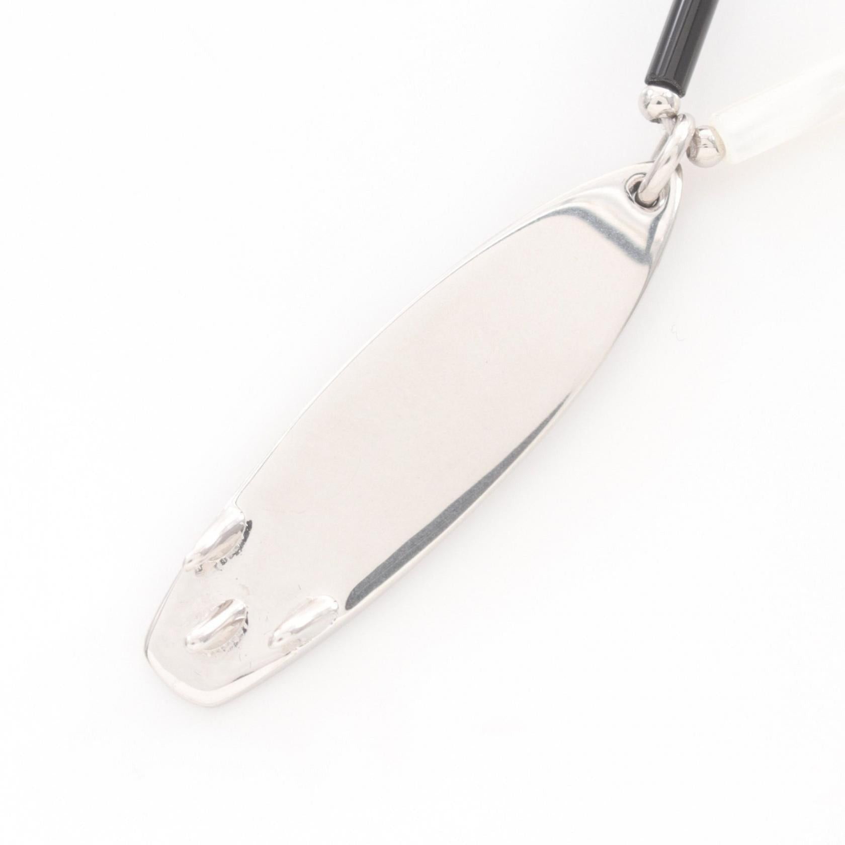 Celine Celine Monochrome Surf Necklace Stainless Steel Silver Black White Size ONE SIZE - 2 Thumbnail