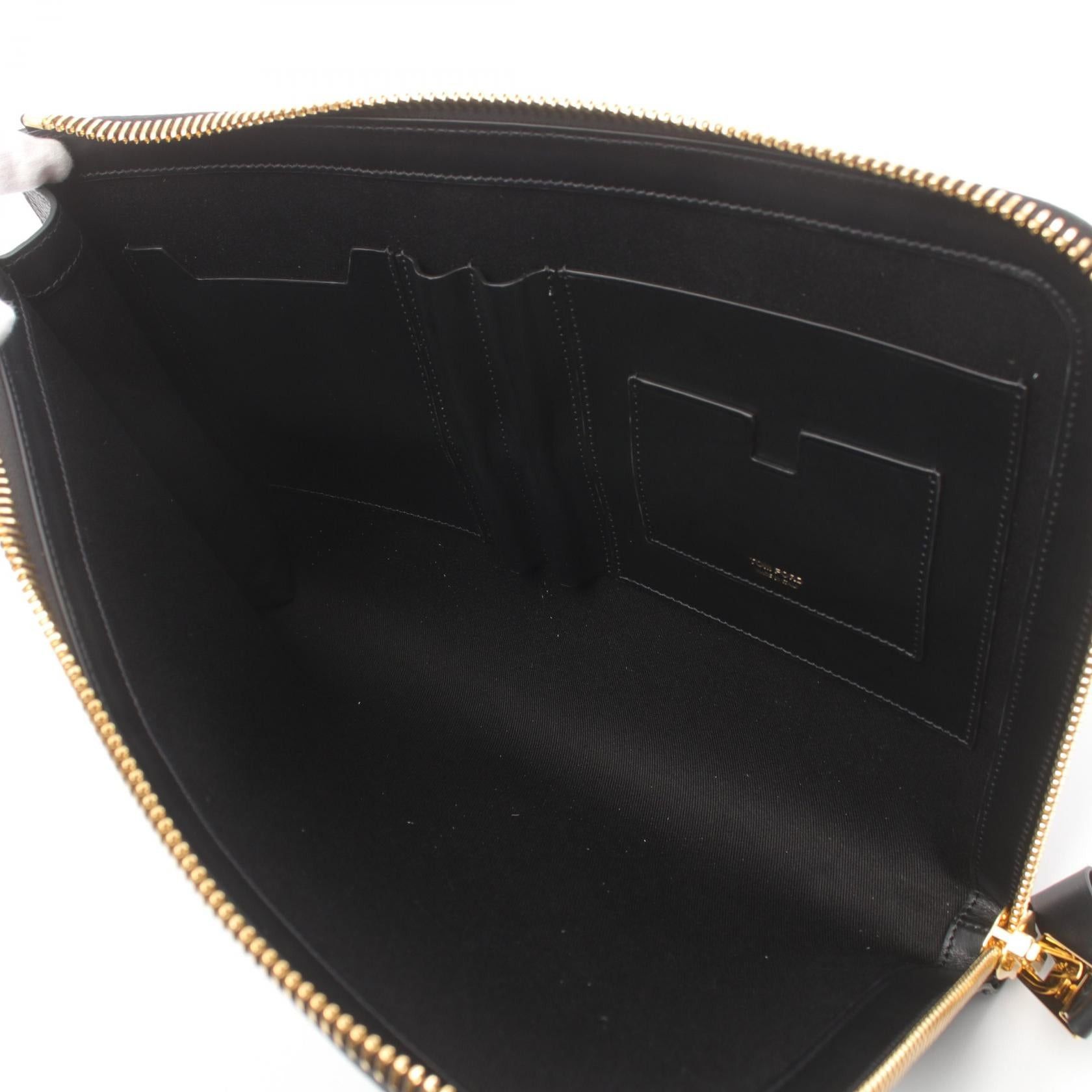 Tom Ford Tom Ford Clutch Bag Leather Black Size ONE SIZE - 3 Thumbnail
